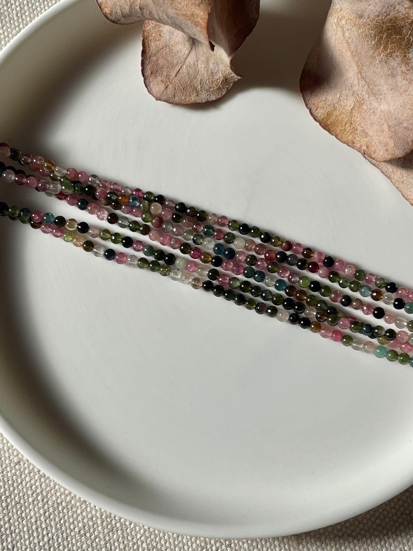 Watermelon Tourmaline 2.2mm Natural Gemstone Crystal Beads