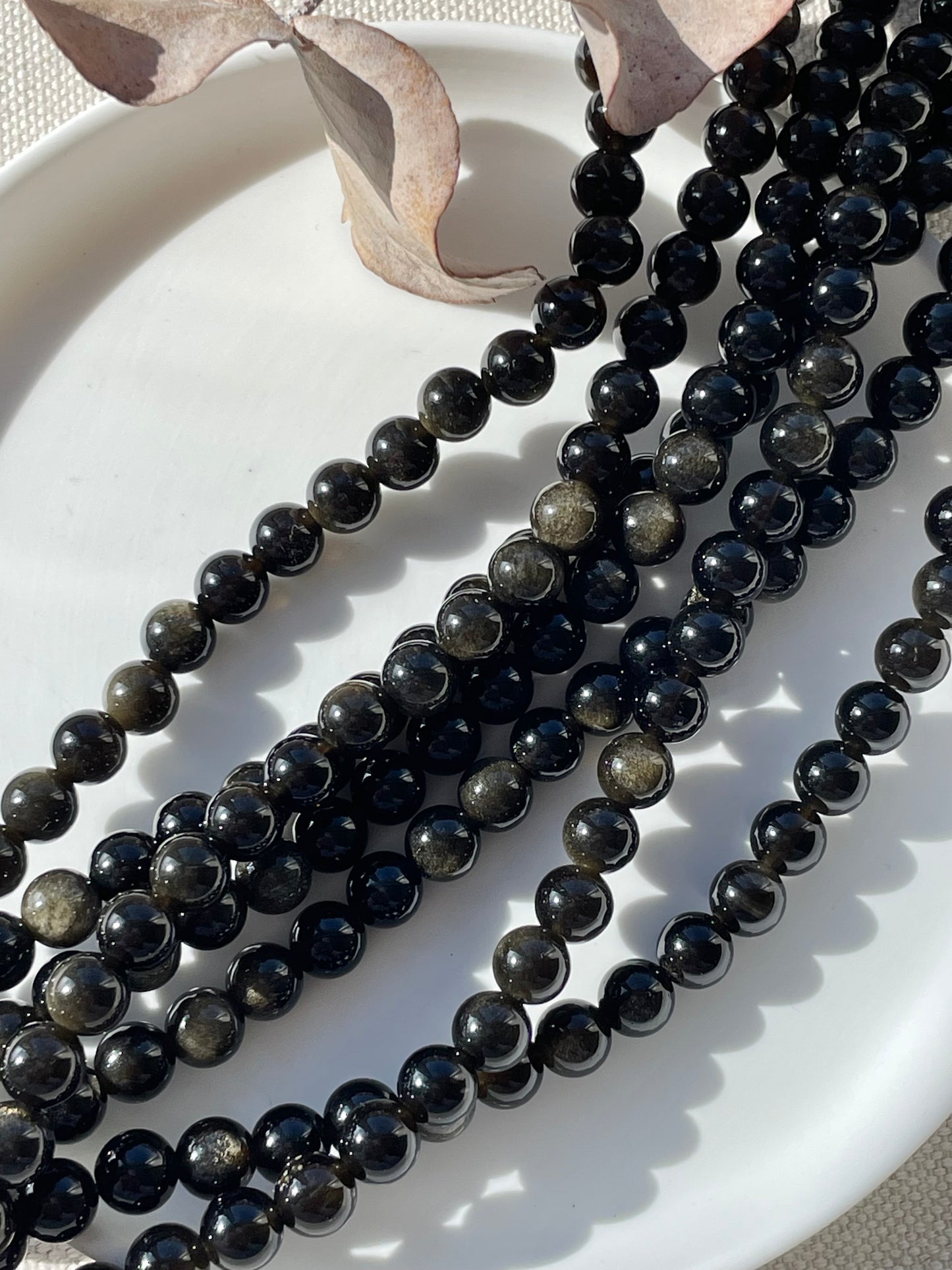 Gold Sheen Obsidian 6mm Natural Gemstone Beads