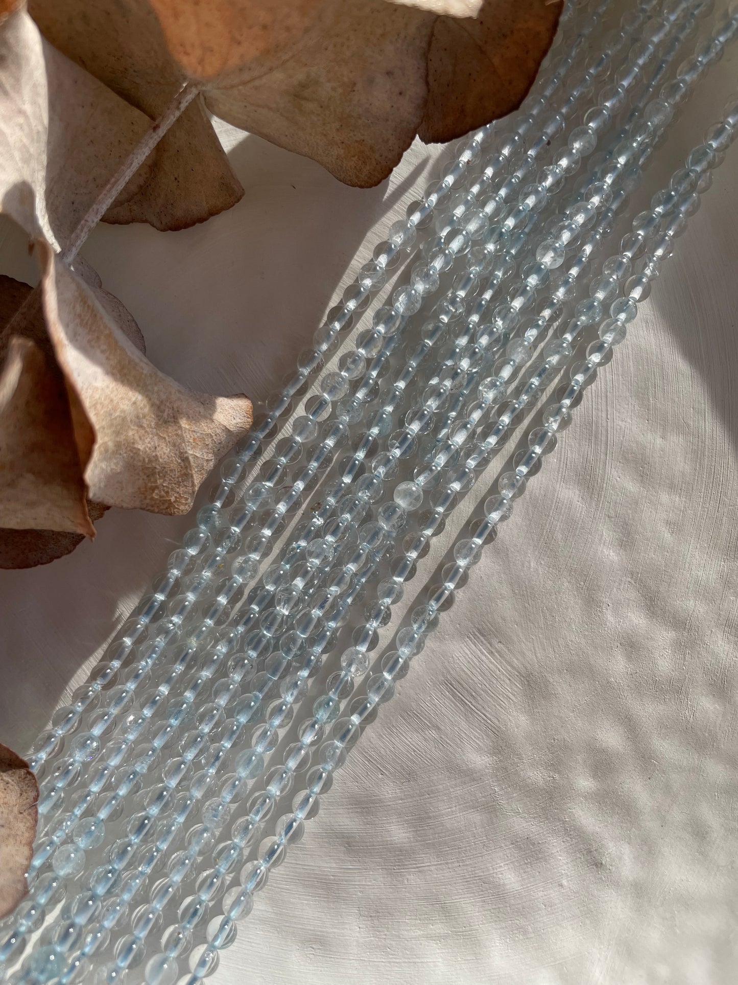 Light Blue Topaz 4mm Round Natural Gemstone Beads