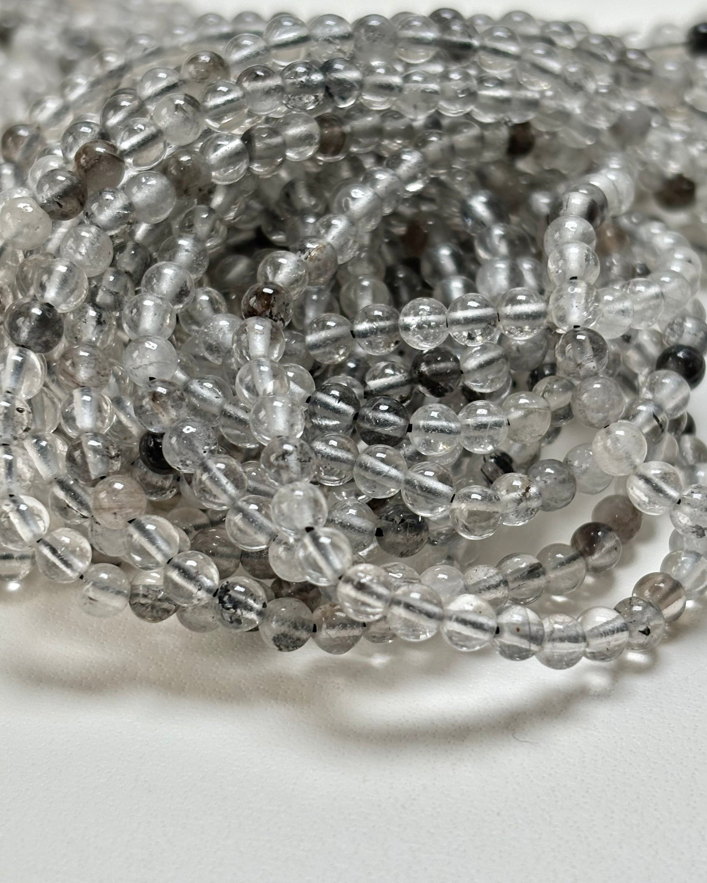 4mm Polished Natural Herkimer Diamond Beads