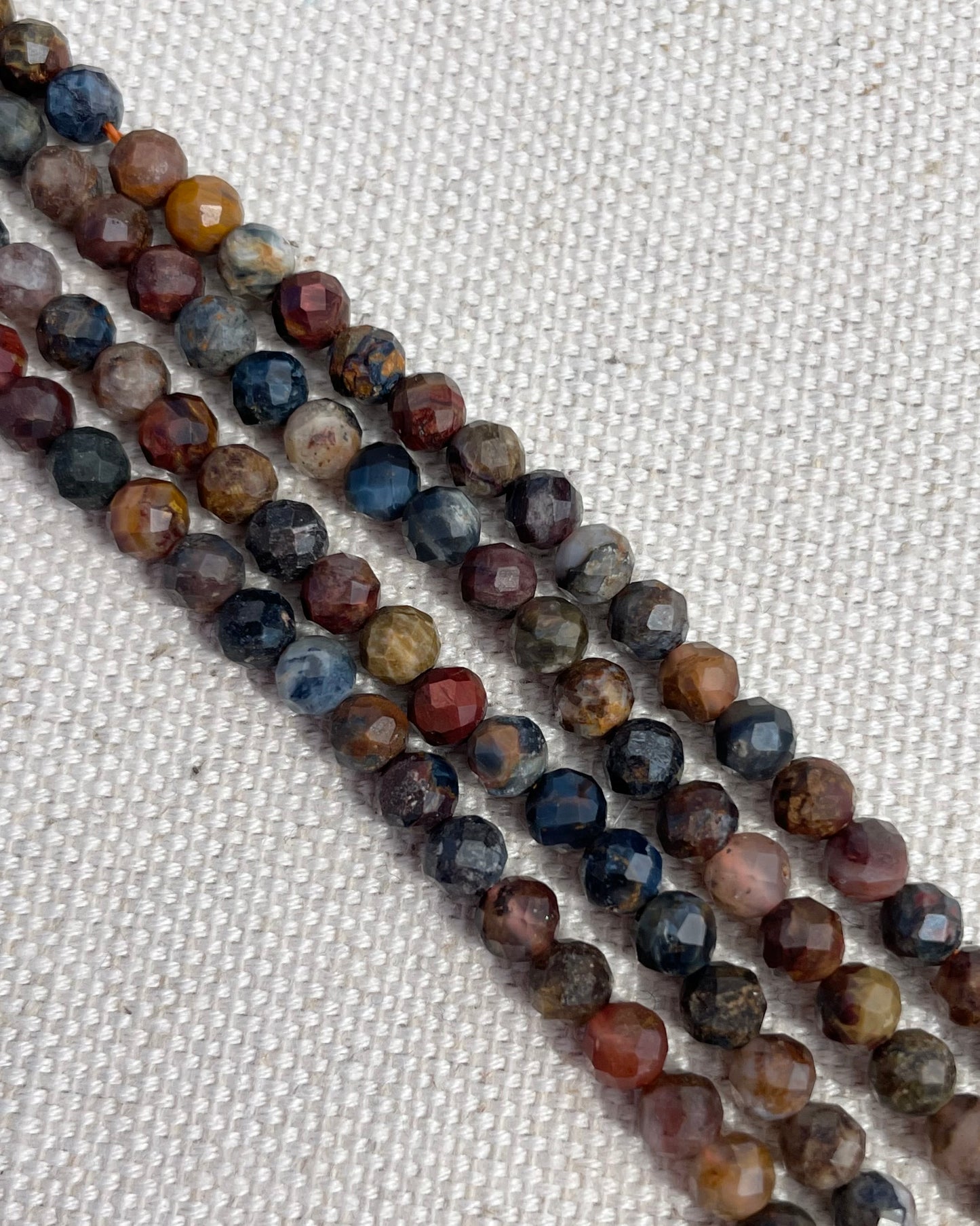 Pietersite 4mm Faceted Natural Gemstone Crystal Beads