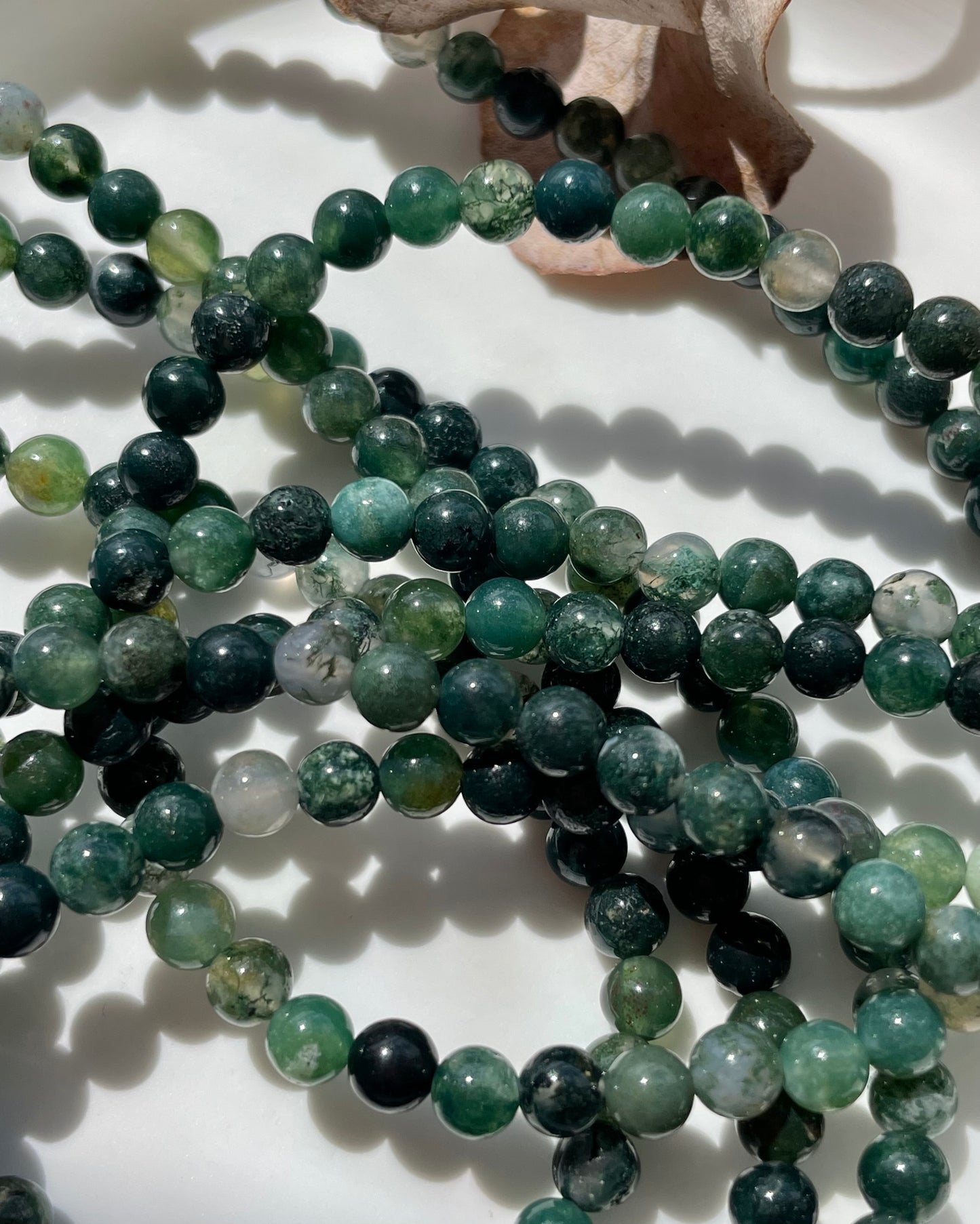 Moss Agate 4mm Natural Gemstone Crystal Beads
