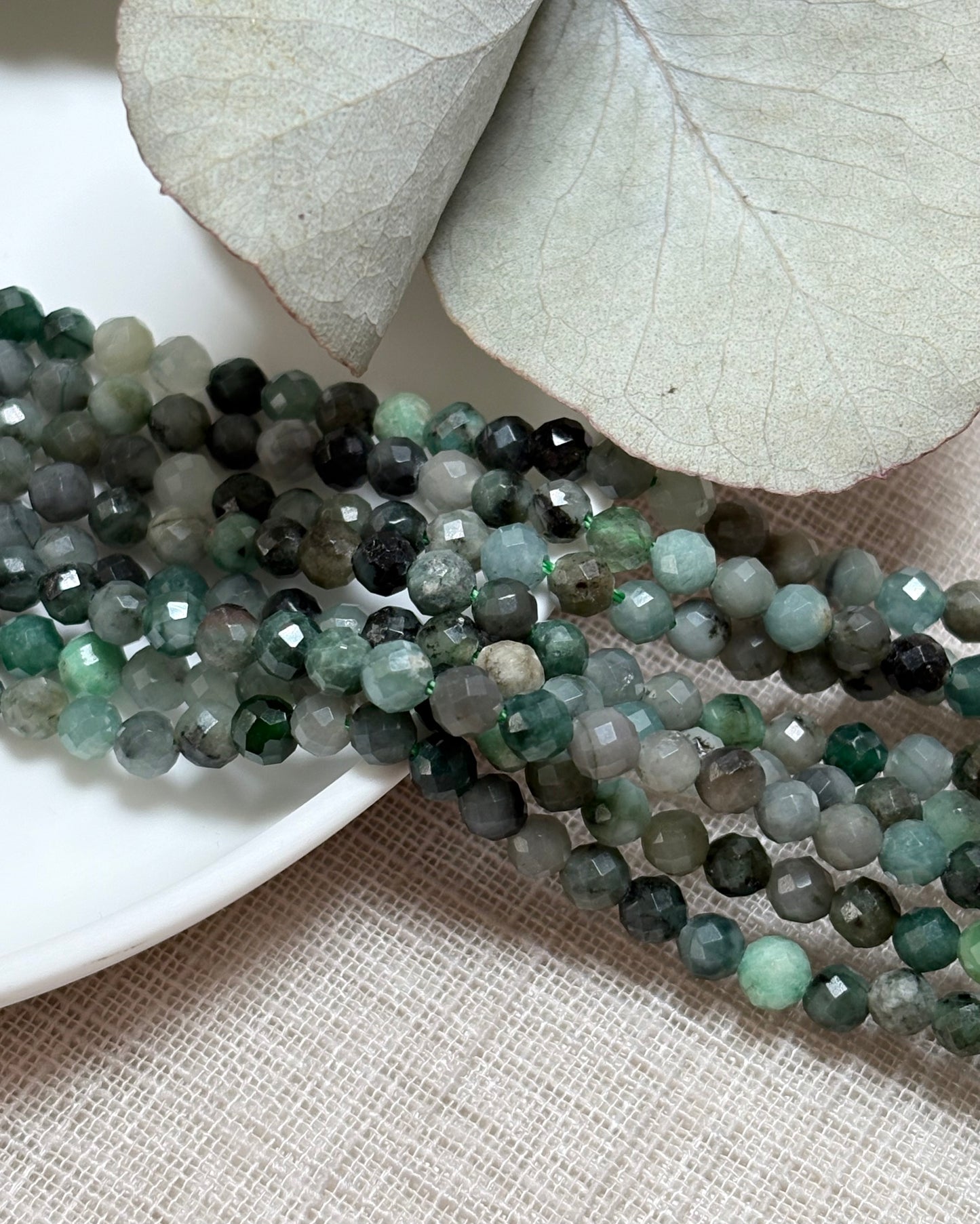 Emerald 4mm Natural Gemstone Crystal Beads