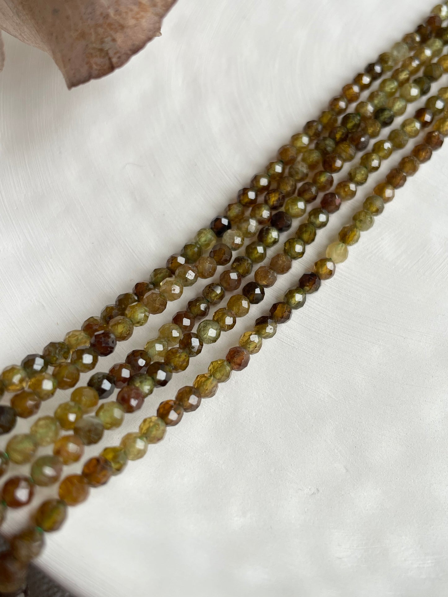 Rare Andradite Garnet 3.5mm Natural Gemstone Crystal Beads