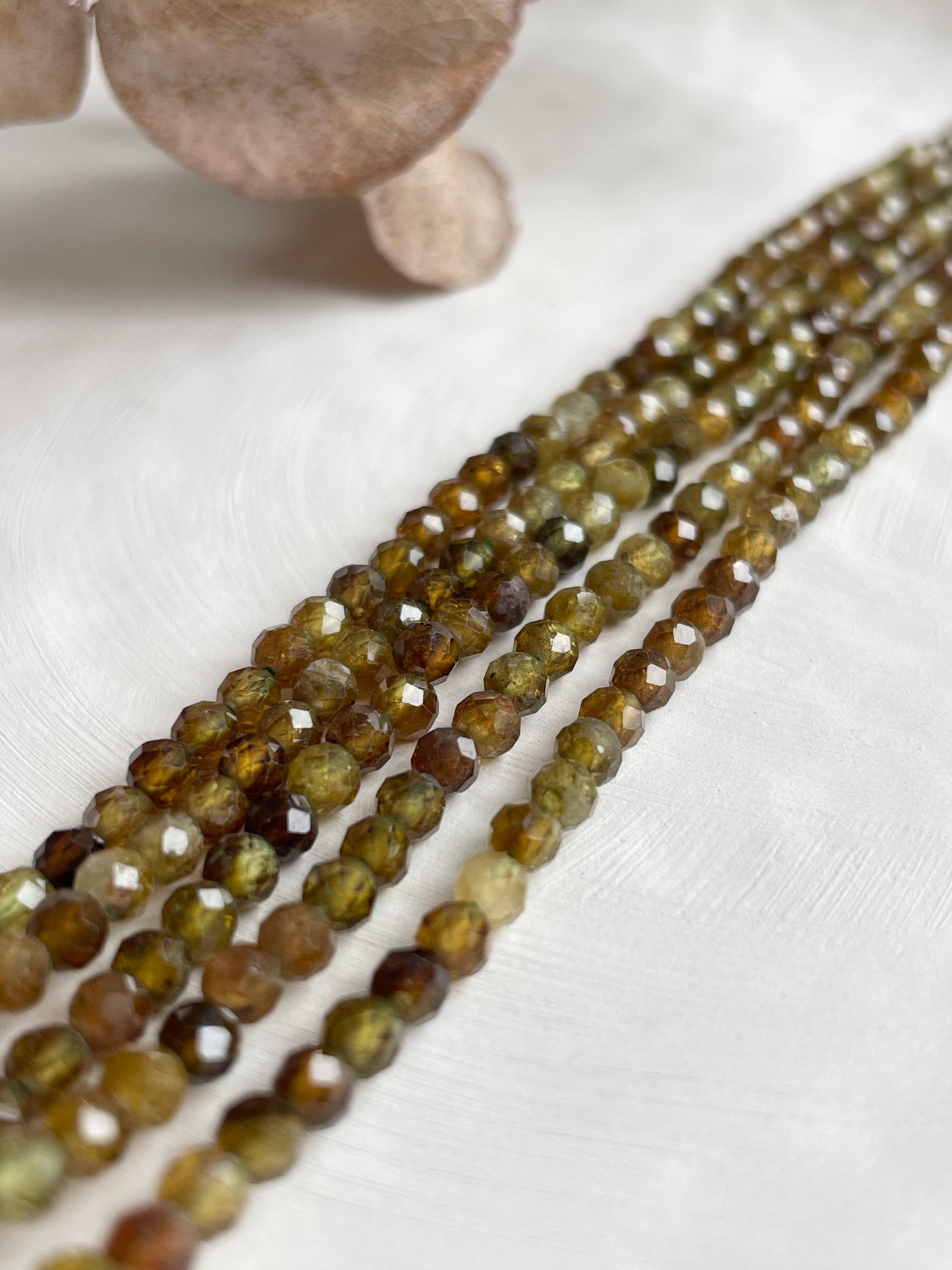 Rare Andradite Garnet 3.5mm Natural Gemstone Crystal Beads