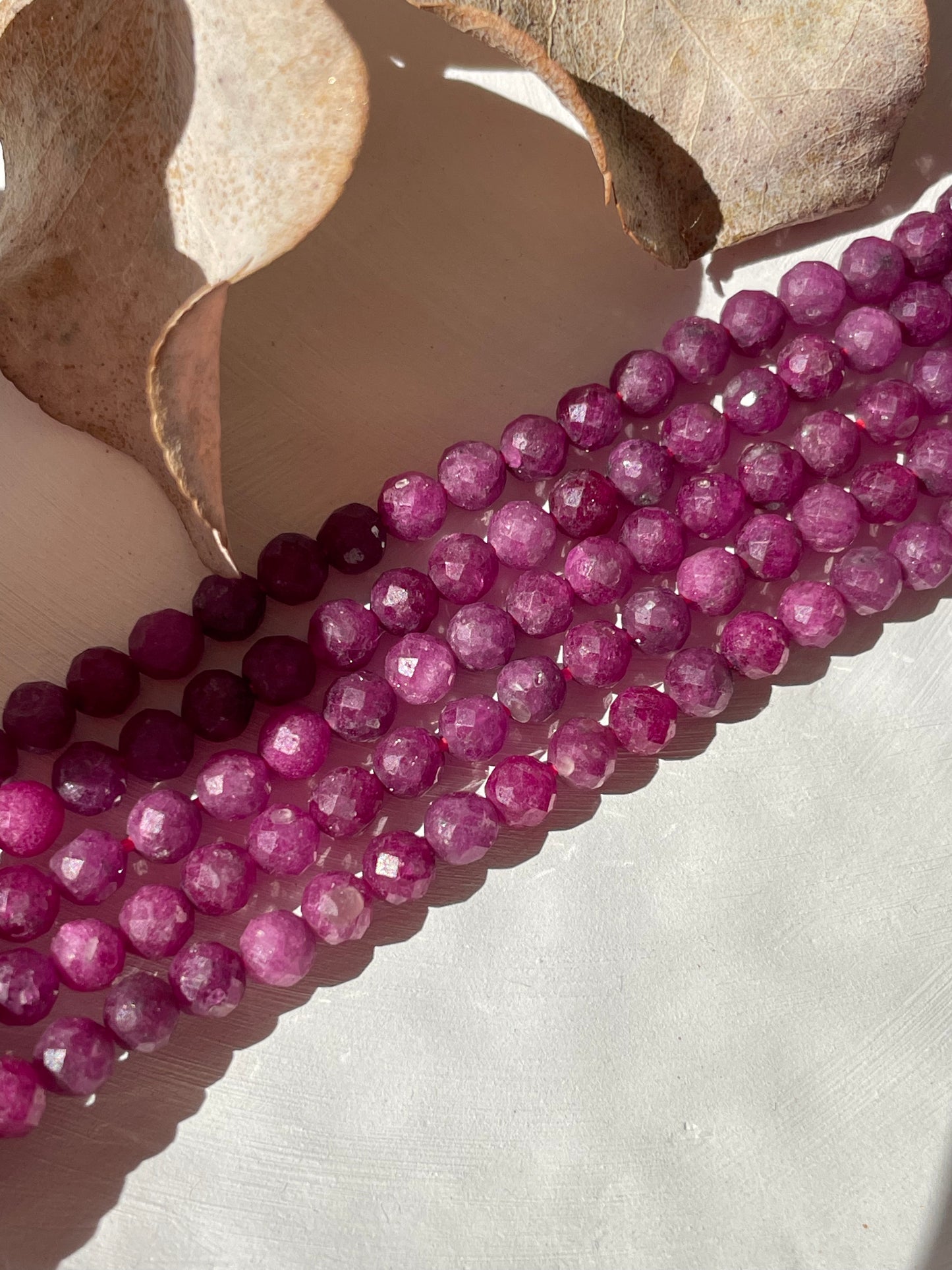 Deep Pink Rubies 4mm Natural Gemstone Crystals