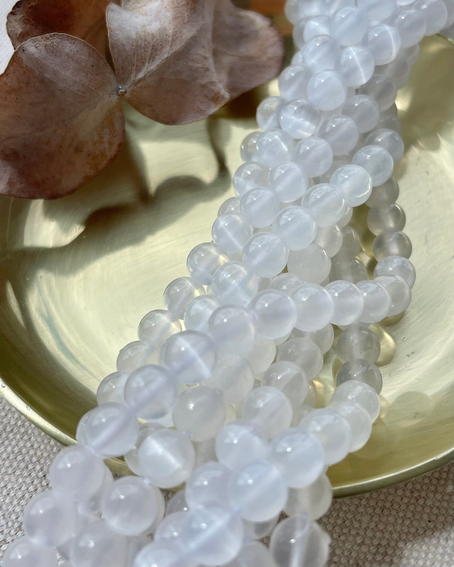 Natural Selenite Beads - 6.5mm