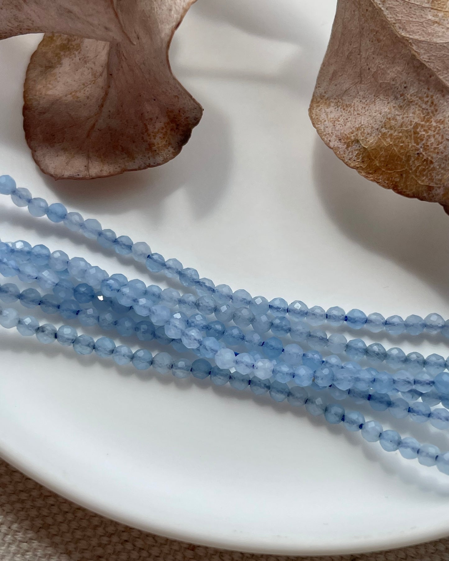 Aquamarine 2mm Natural Gemstone Crystal Beads
