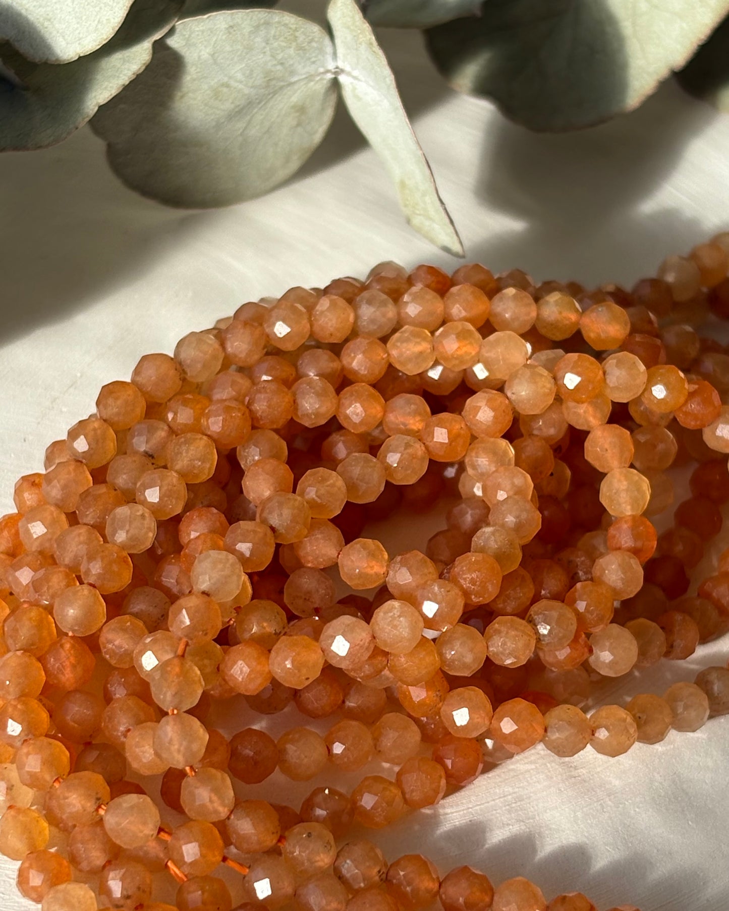 3.6mm Natural Orange Aventurine Gemstone Crystal Beads