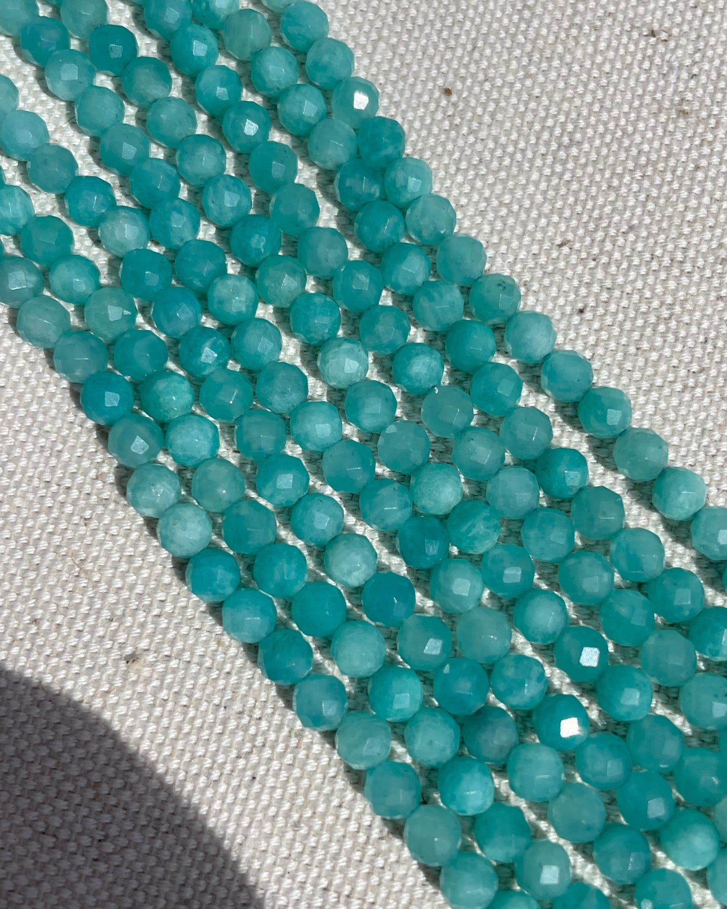 Amazonite 4.2mm Faceted Natural Gemstone Crystal Beads