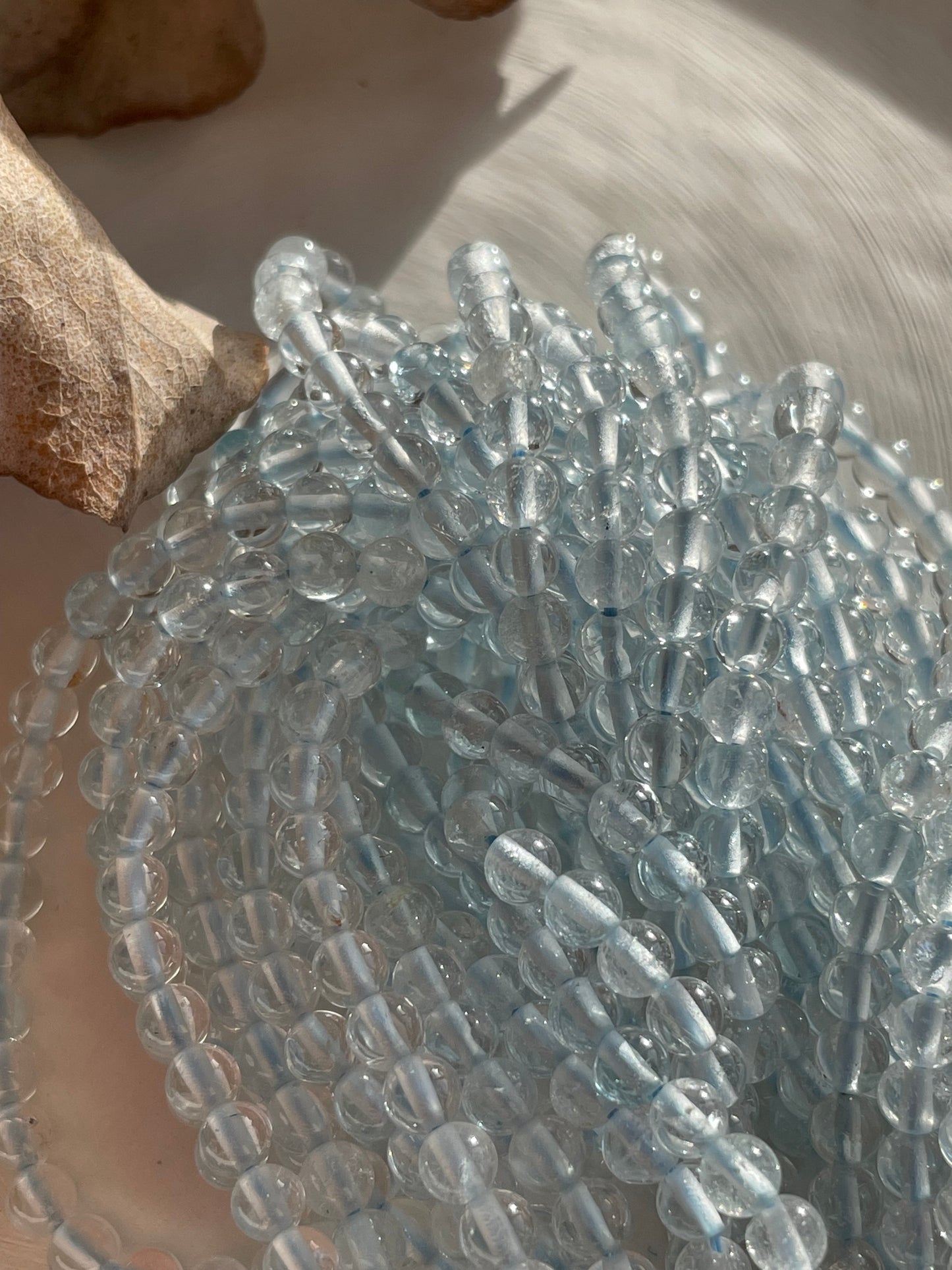 Light Blue Topaz 4mm Round Natural Gemstone Beads