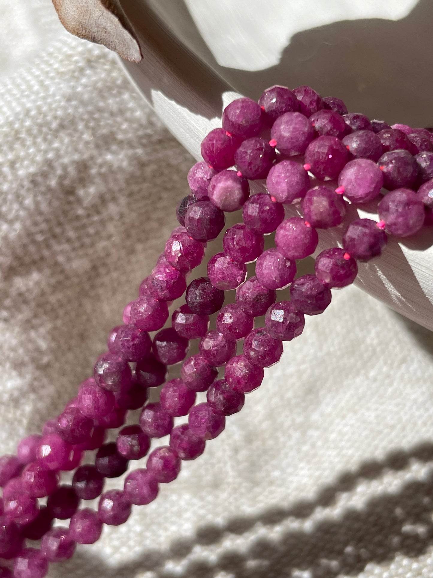 Deep Pink Rubies 4mm Natural Gemstone Crystals