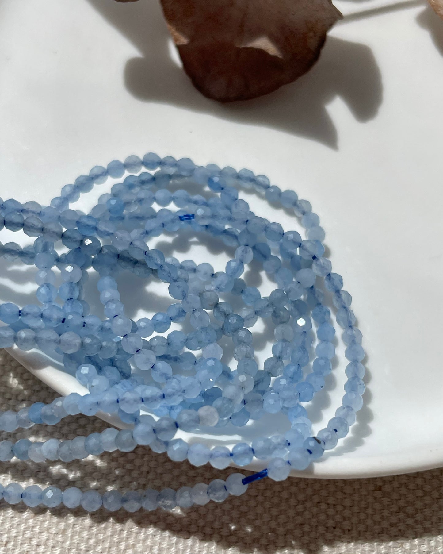 Aquamarine 2mm Natural Gemstone Crystal Beads