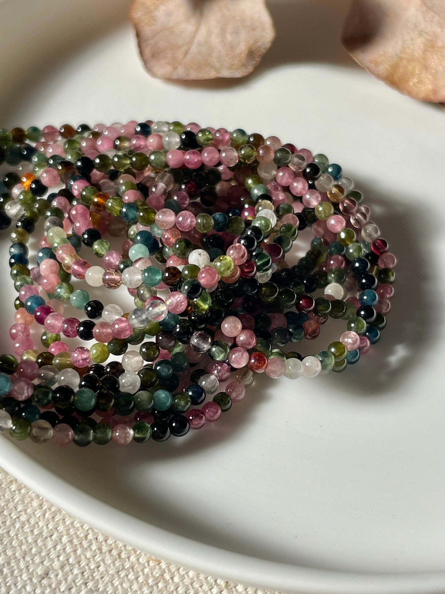 Watermelon Tourmaline 2.2mm Natural Gemstone Crystal Beads