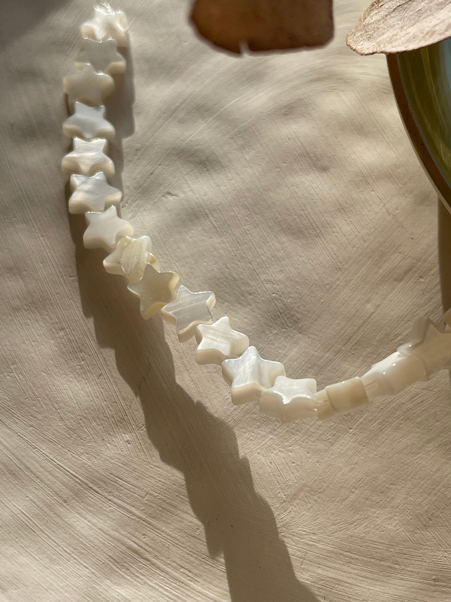 Natural Mother of Pearl Star Beads - 6mm