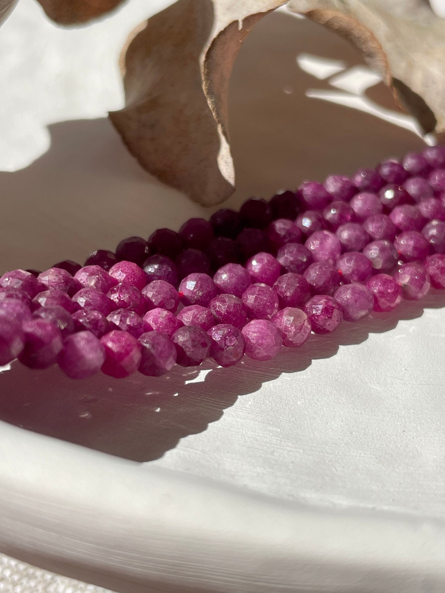 Deep Pink Rubies 4mm Natural Gemstone Crystals