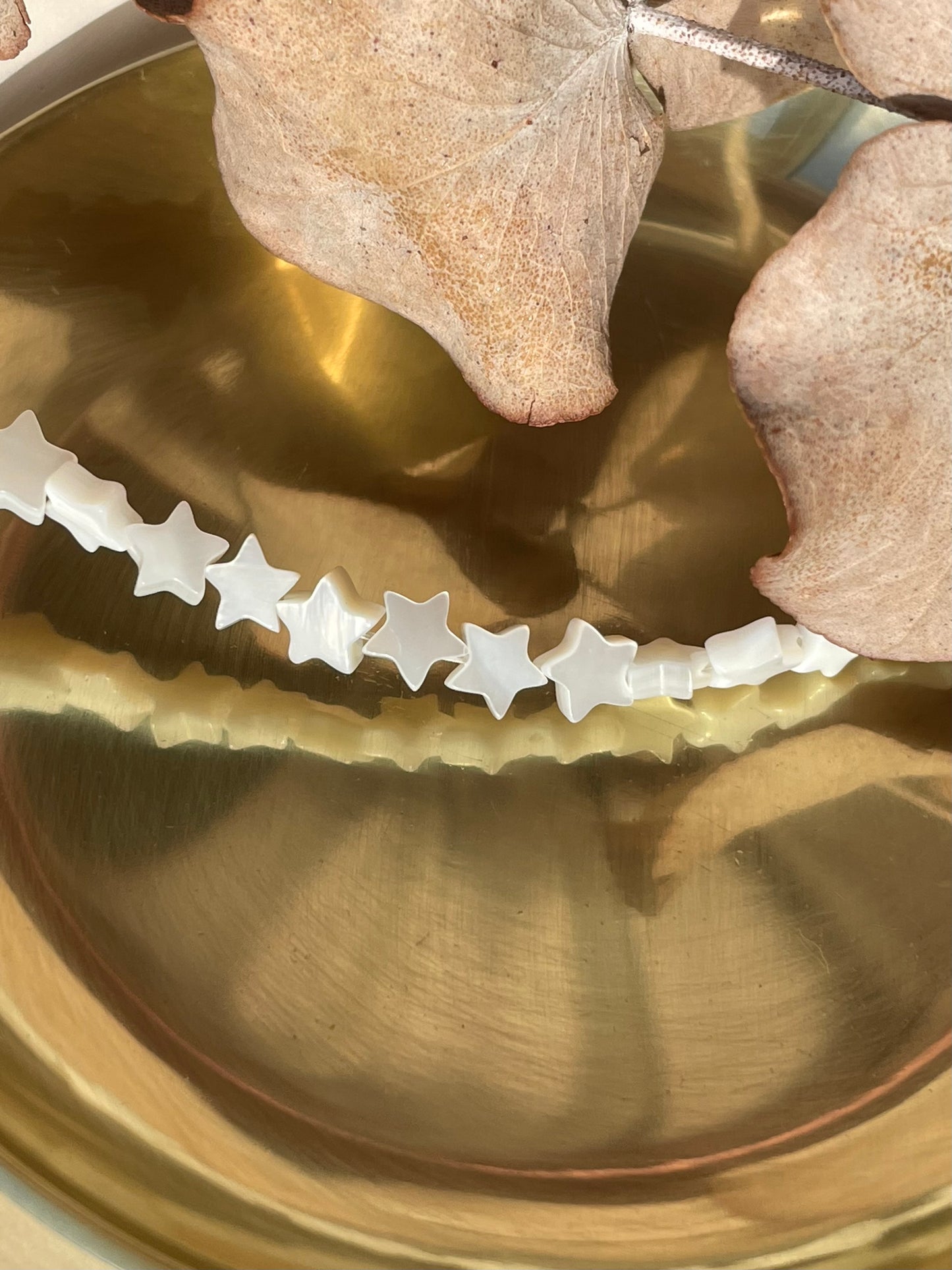 Natural Mother of Pearl Star Beads - 6mm