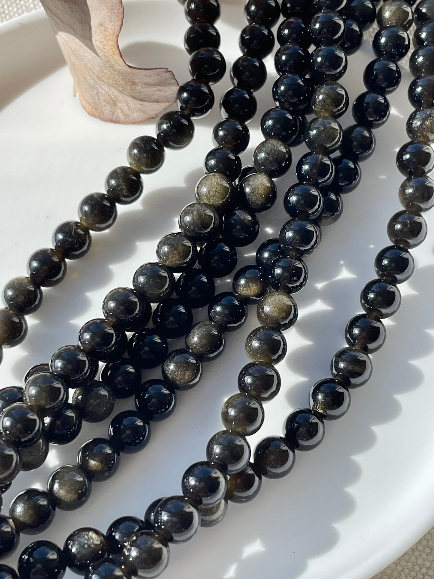 Gold Sheen Obsidian 6mm Natural Gemstone Beads