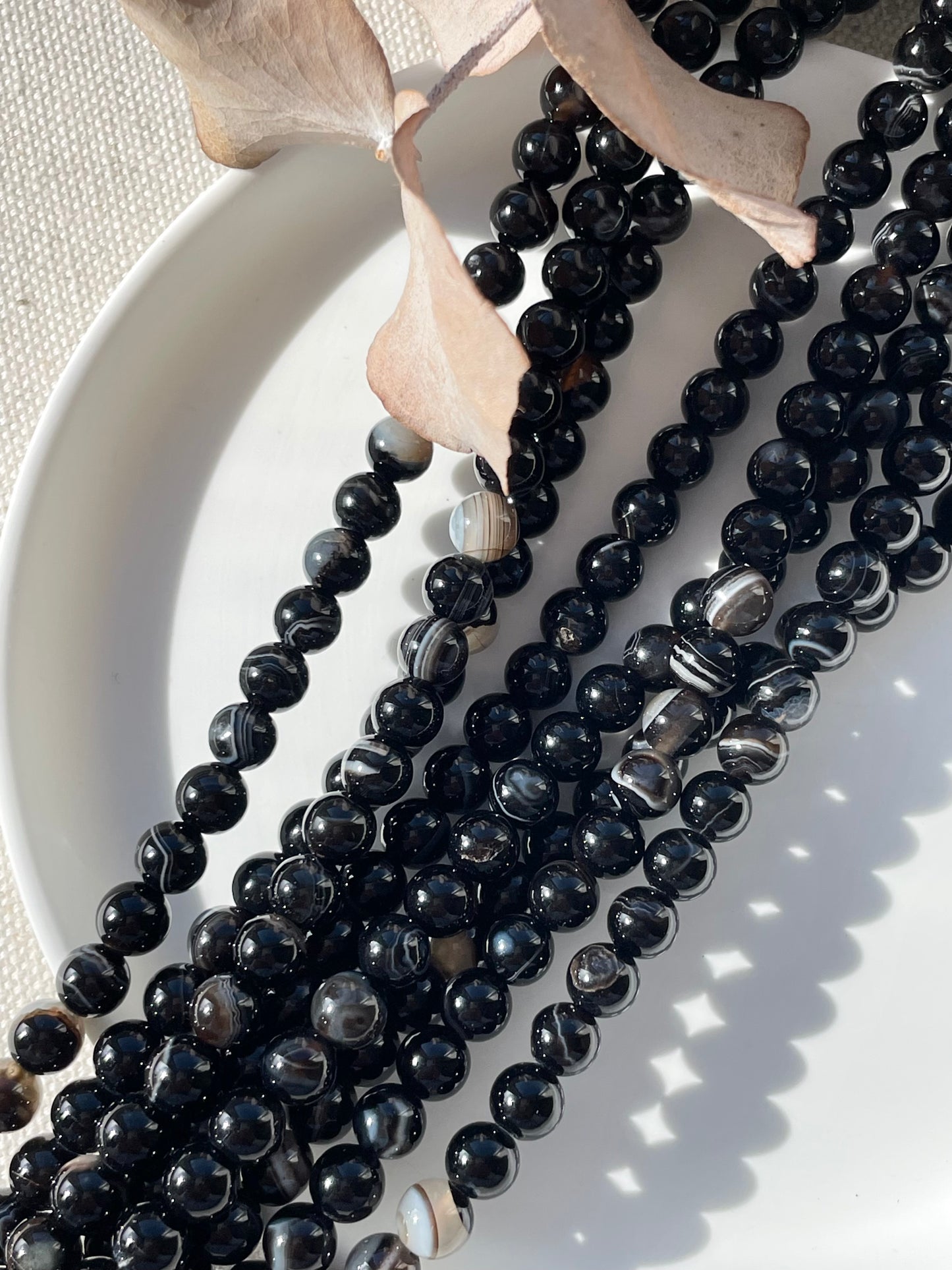 Black Agate 6mm Natural Gemstone Crystal Beads