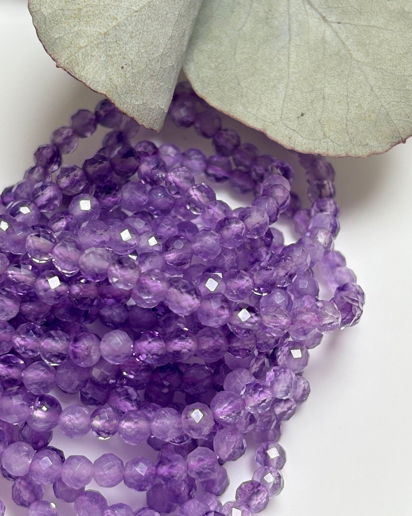 Lavender Amethyst 4mm Natural Gemstone Crystal Beads