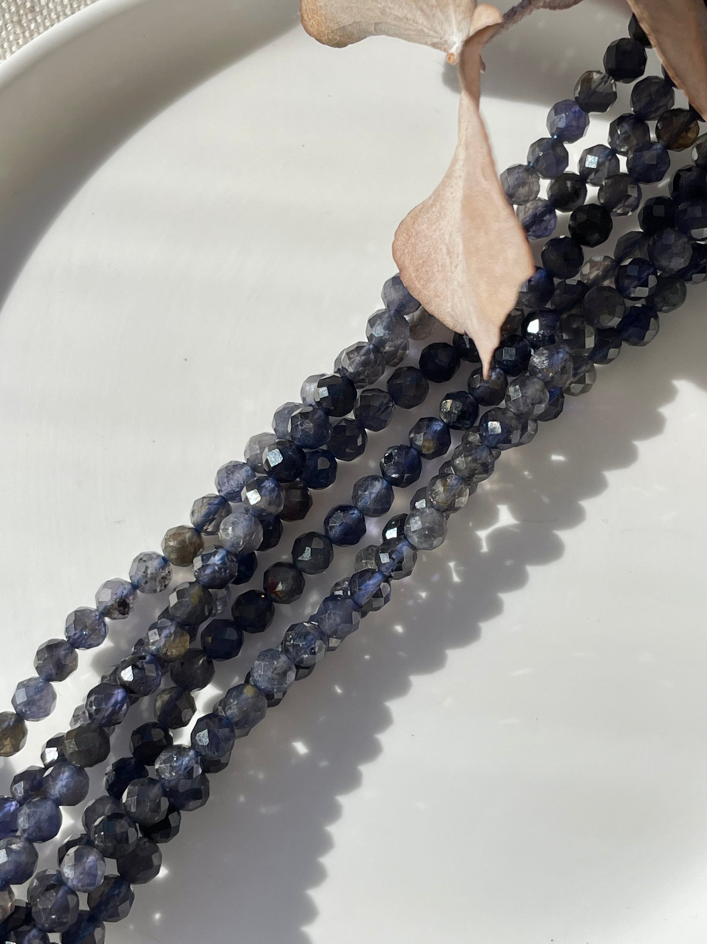 Iolite 4.5mm Natural Gemstone Crystal Beads