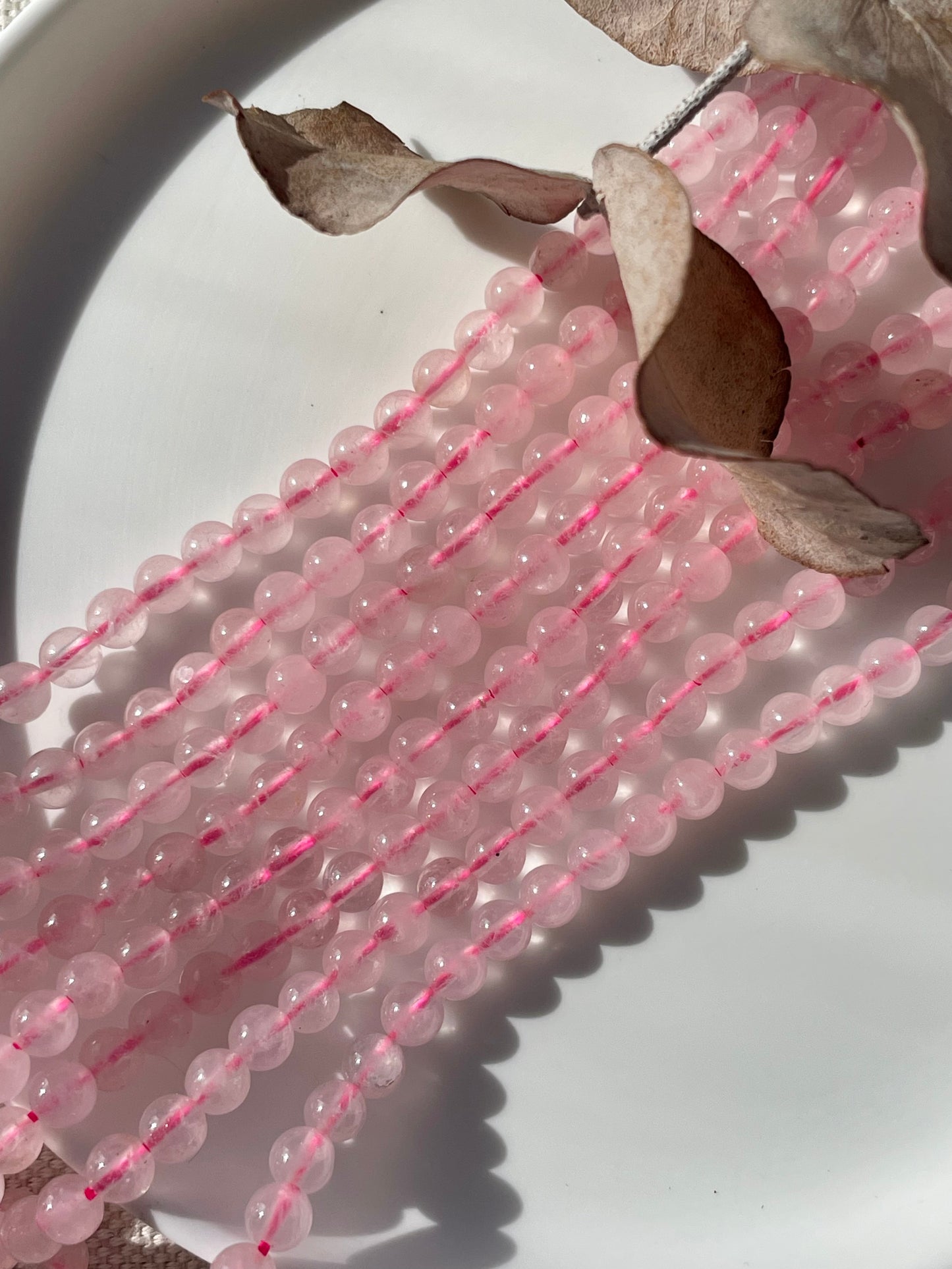 Light Rose Quartz 4mm Natural Gemstone Crystal Beads