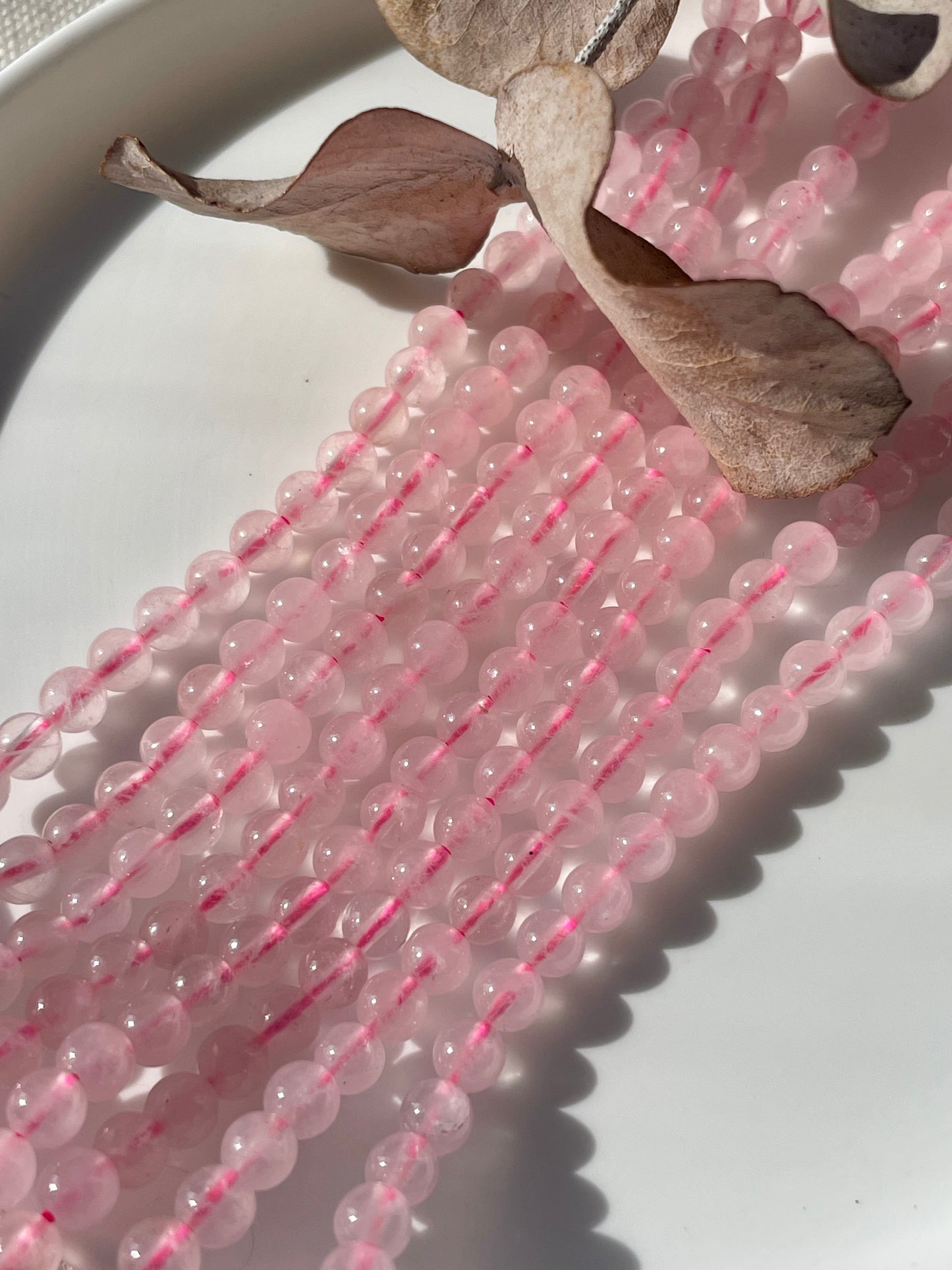 Light Rose Quartz 4mm Natural Gemstone Crystal Beads