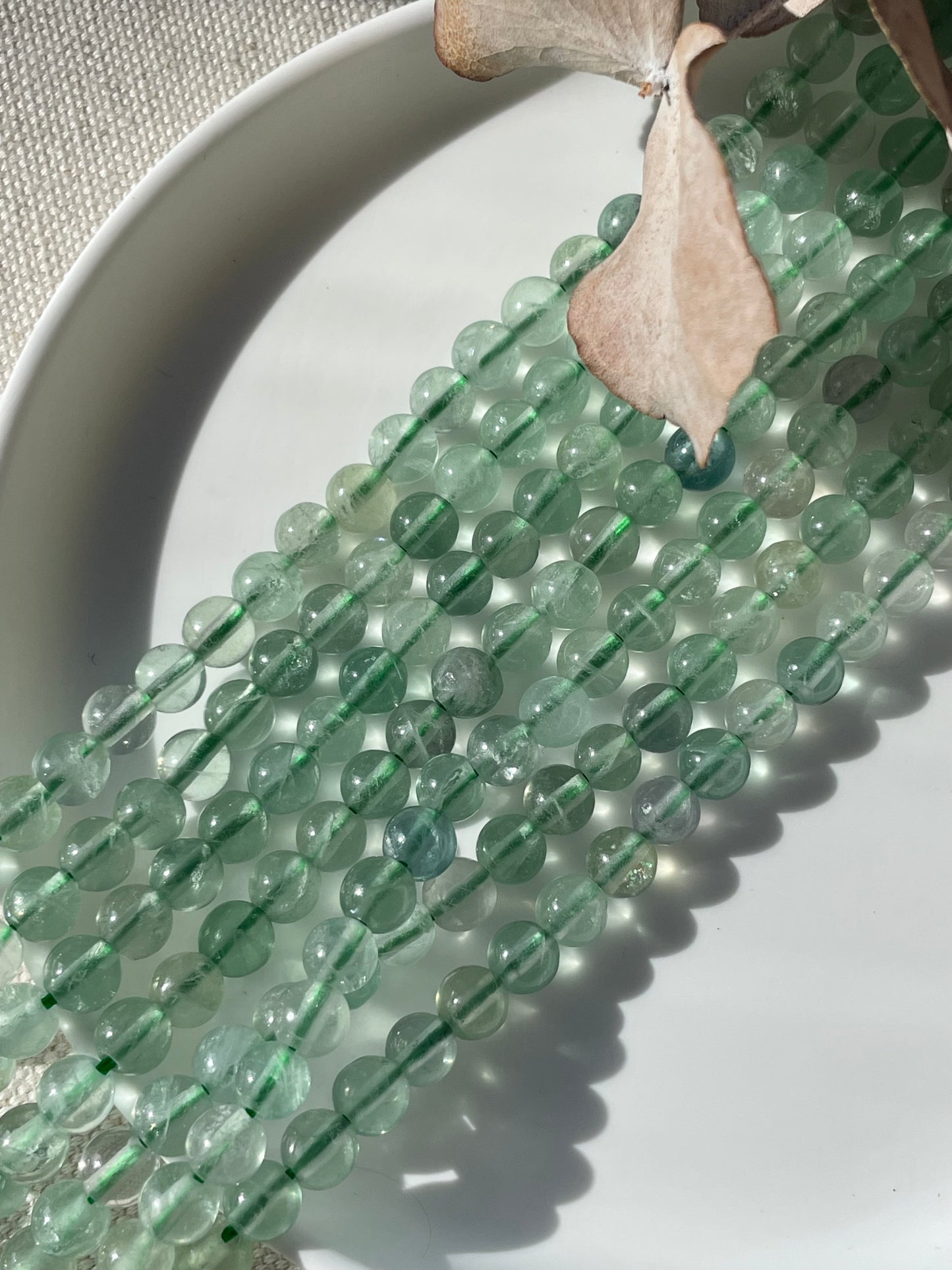 Green Fluorite 6mm Natural Gemstone Crystal Beads