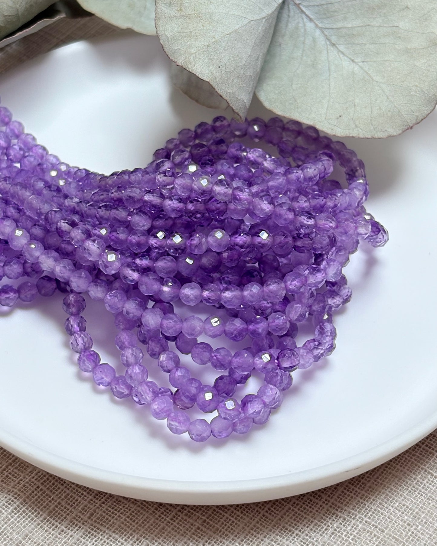 Lavender Amethyst 4mm Natural Gemstone Crystal Beads