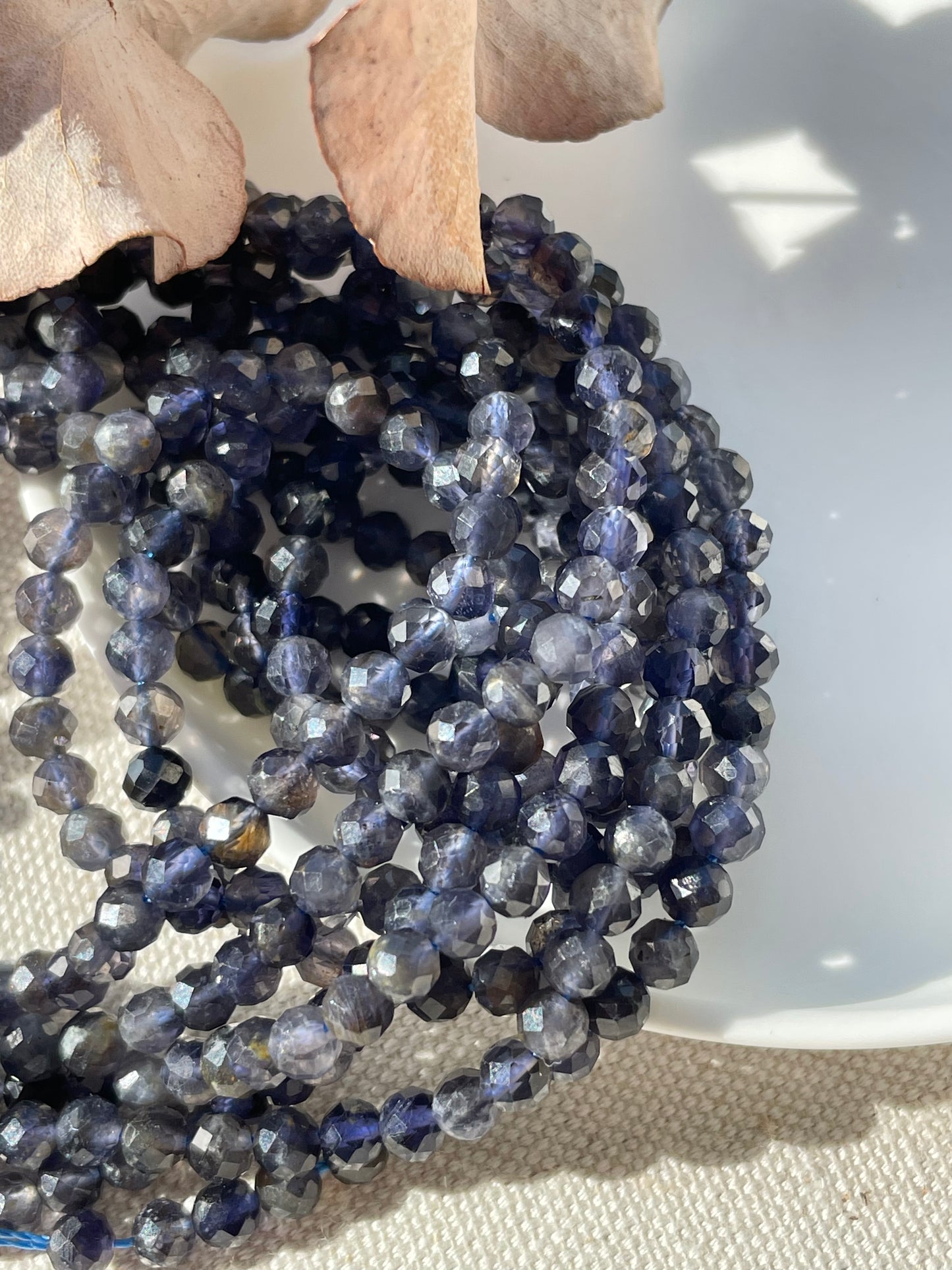 Iolite 4.5mm Natural Gemstone Crystal Beads