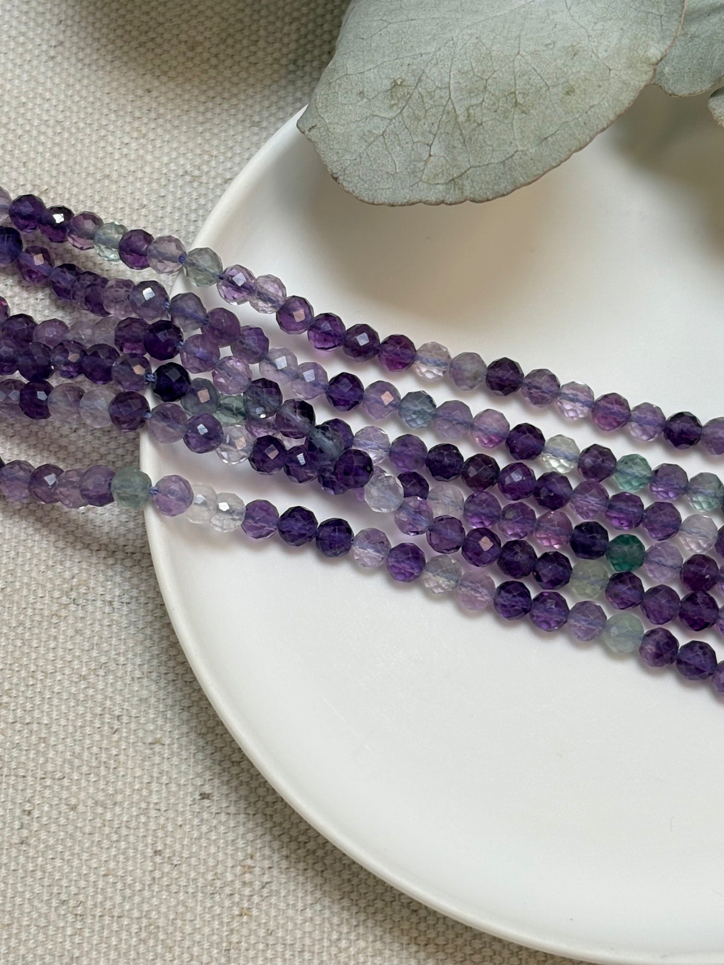 Fluorite 4mm Faceted Natural Gemstone Crystal Beads