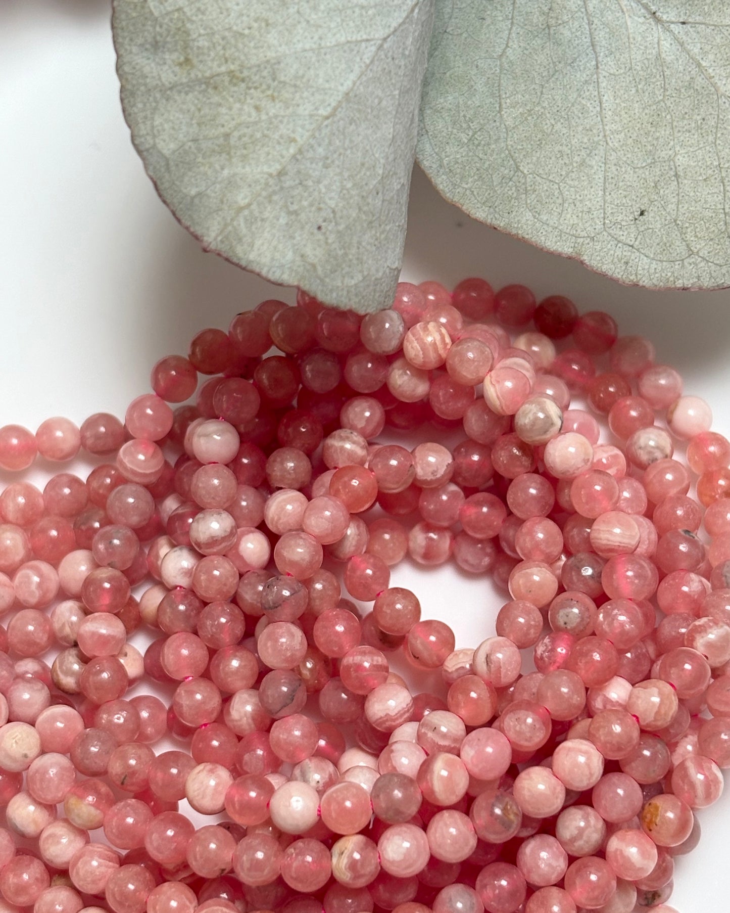 Rhodochrosite 3.5mm Natural Gemstone Crystal Beads