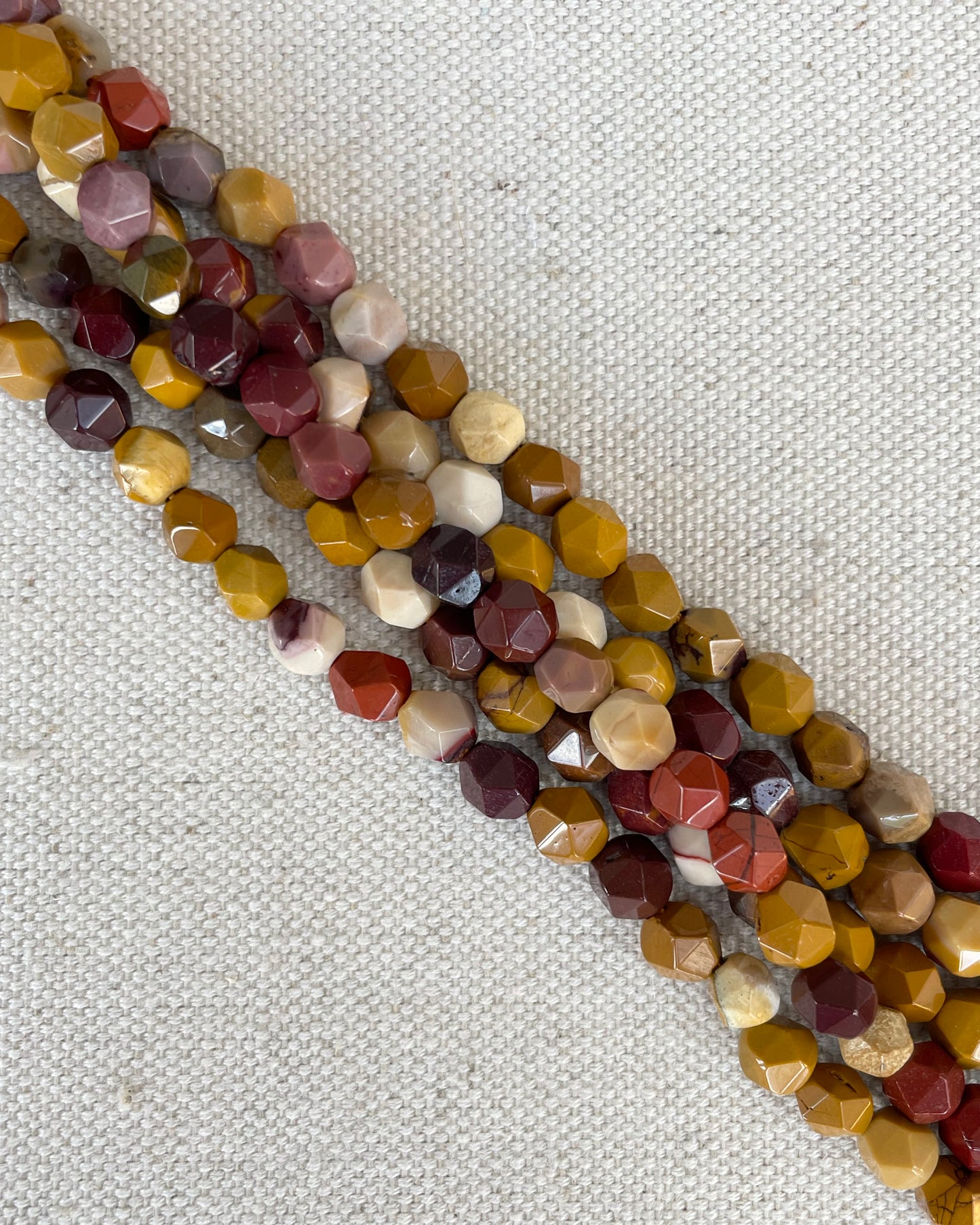 Mookaite 6mm Star Cut Natural Gemstone Crystal Beads