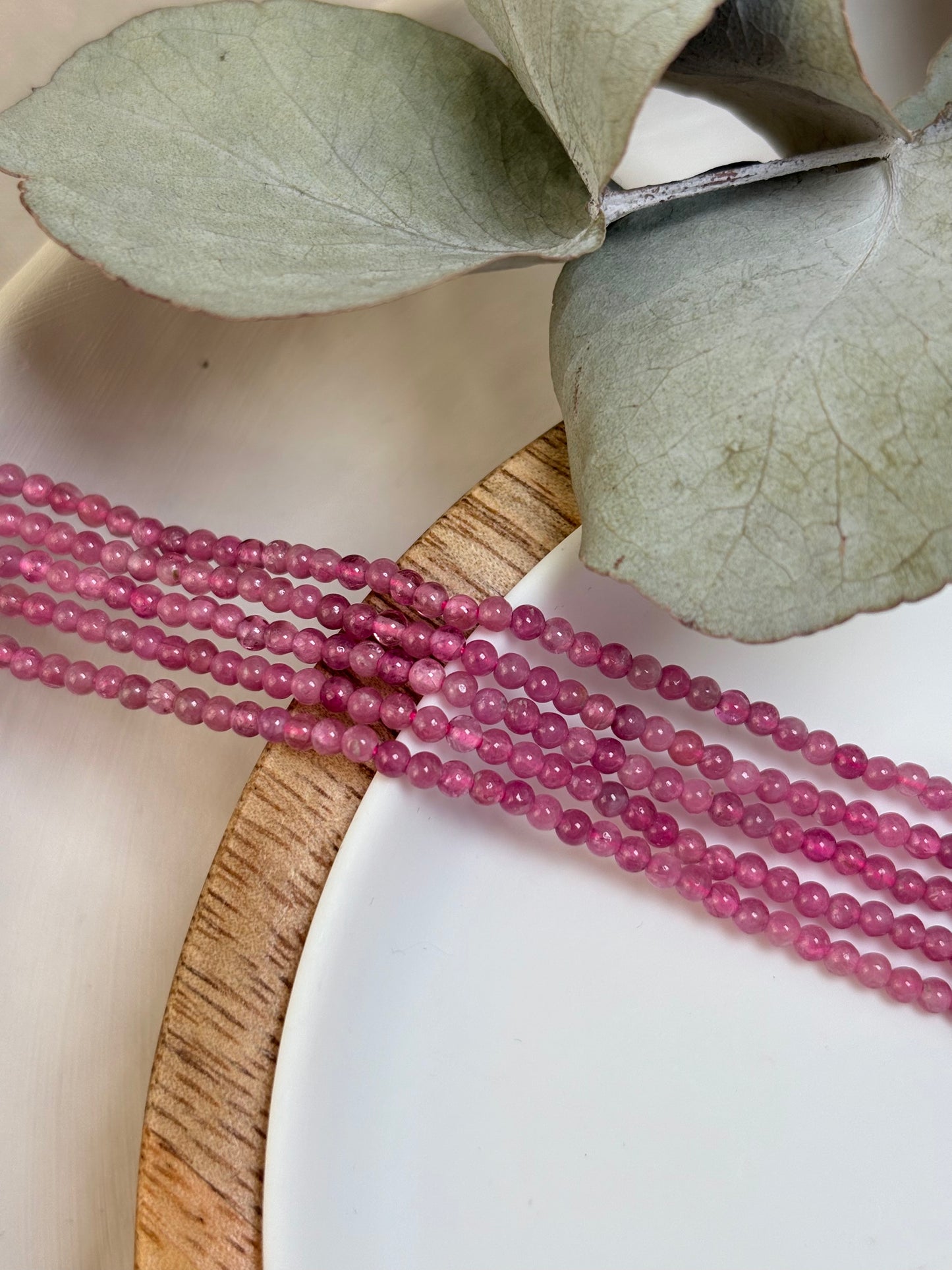 Pink Tourmaline 2.2mm Natural Gemstone Crystal Beads