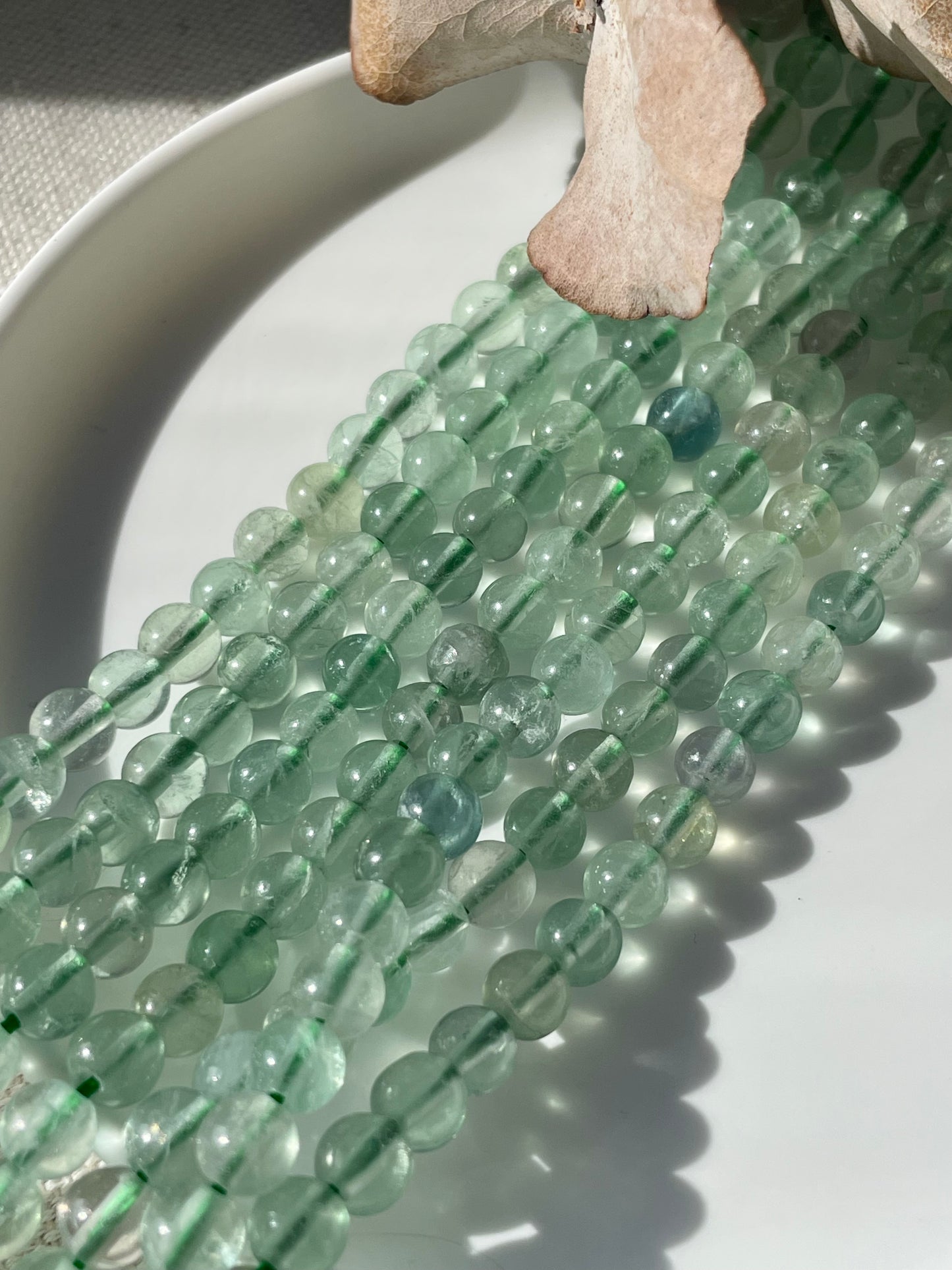 Green Fluorite 6mm Natural Gemstone Crystal Beads