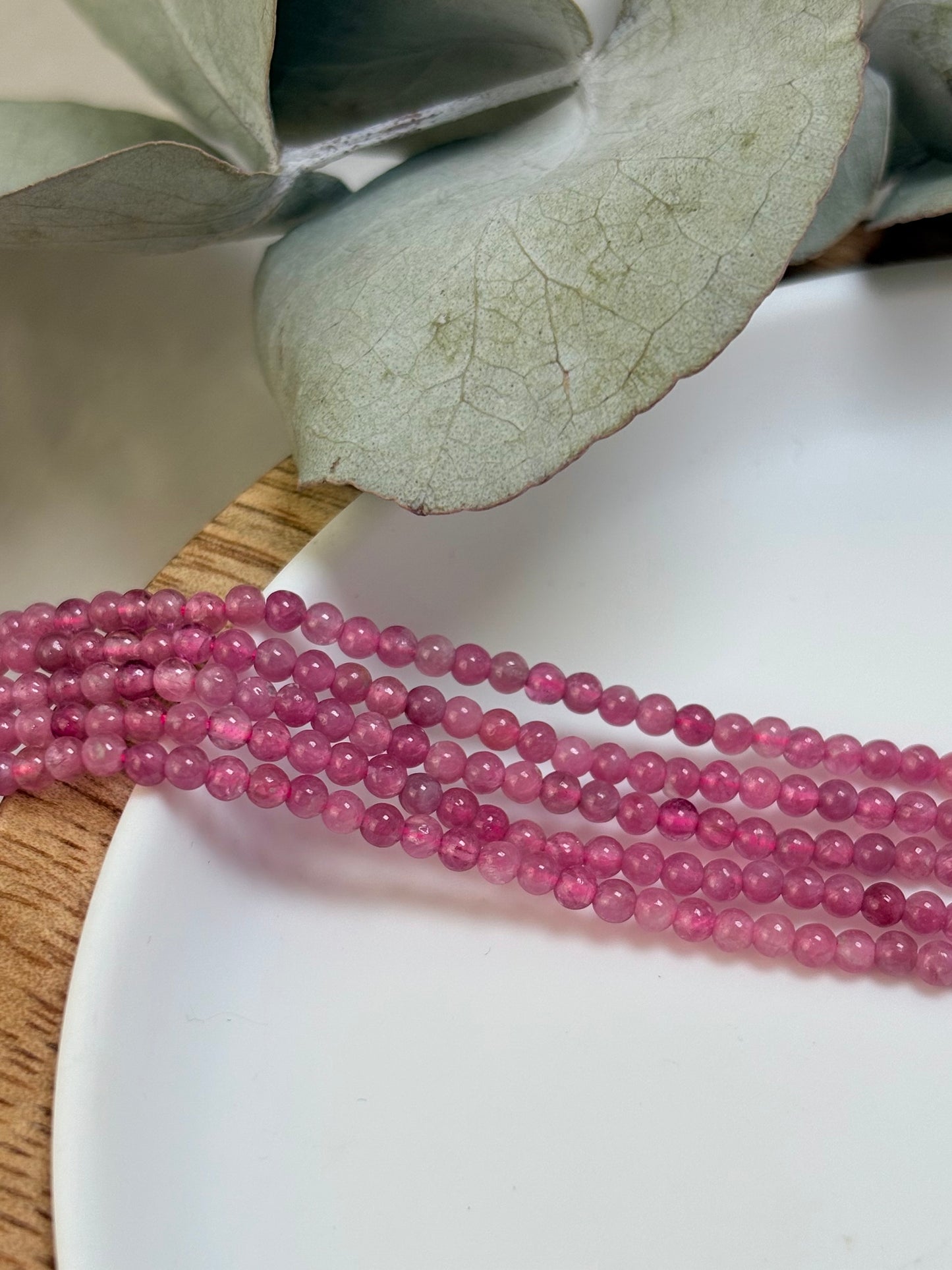 Pink Tourmaline 2.2mm Natural Gemstone Crystal Beads