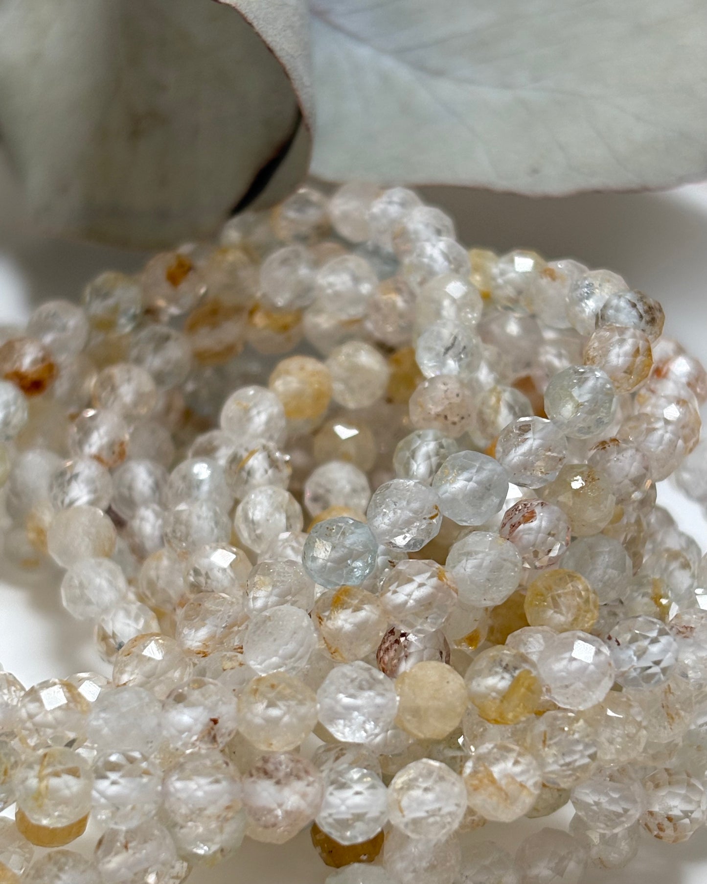 Hematoid Topaz 4.3mm Natural Gemstone Crystal Beads