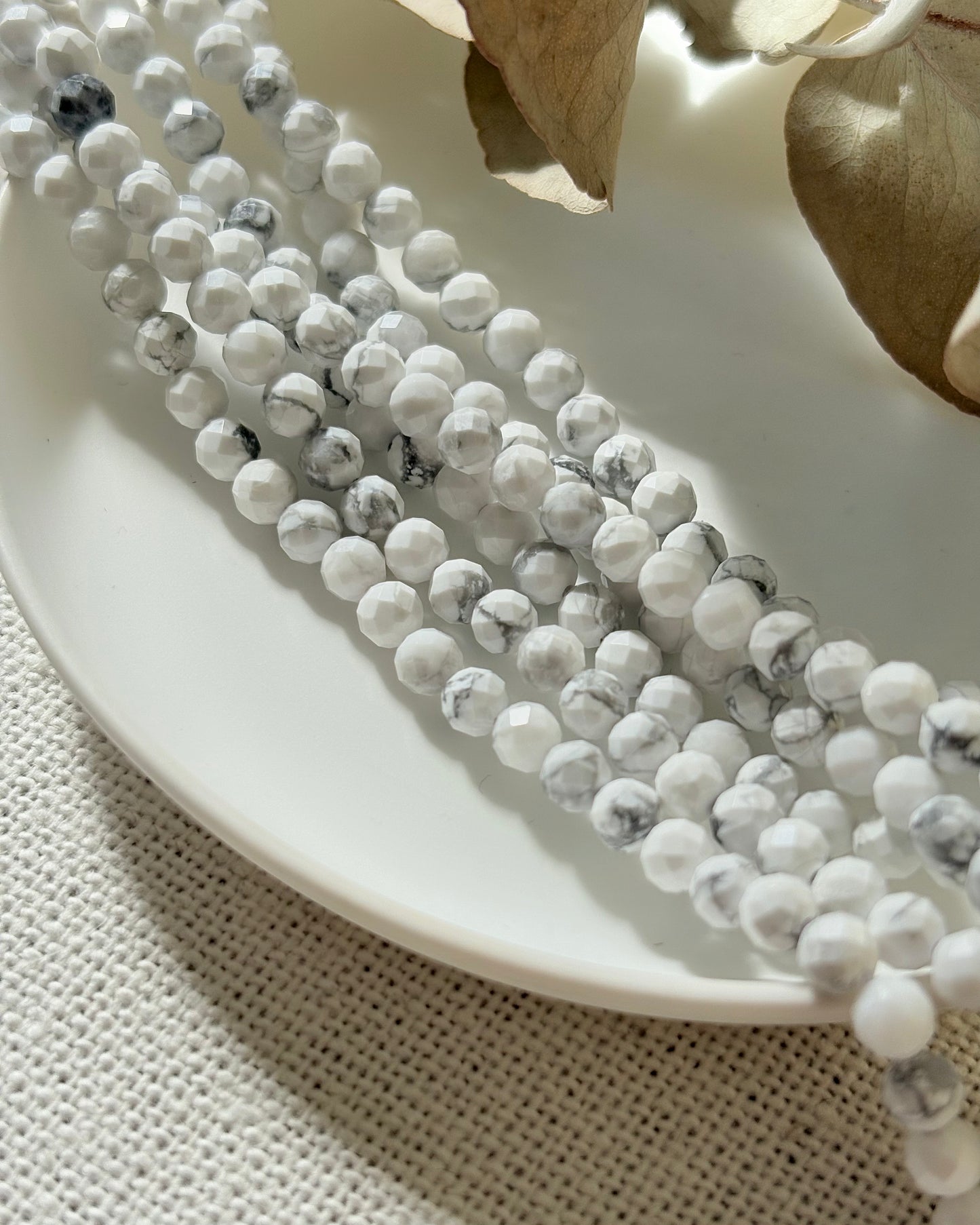 Howlite 4.3mm Natural Gemstone Crystal Beads