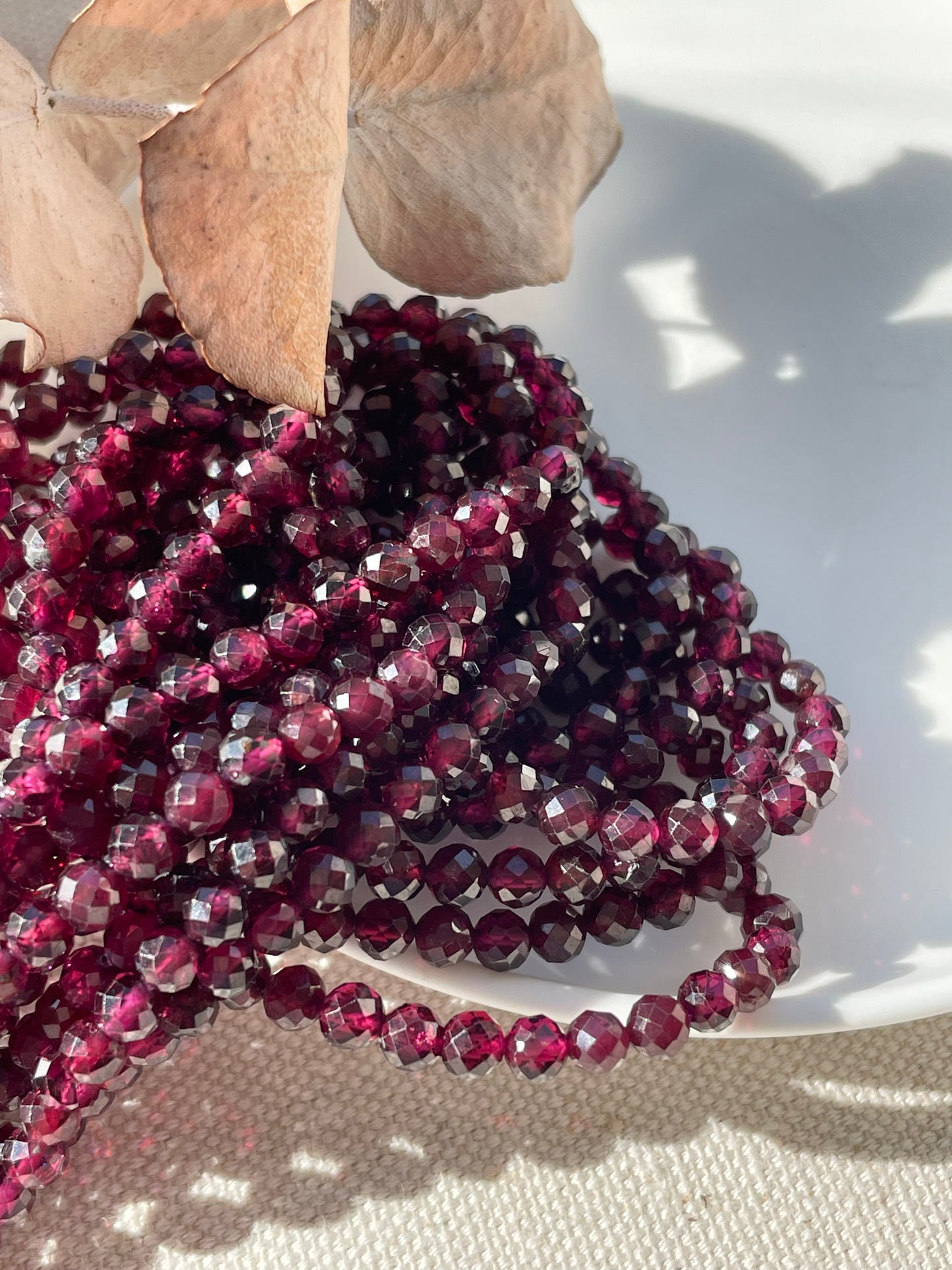 Almandine Garnet 4.1mm Natural Gemstone Crystal Beads