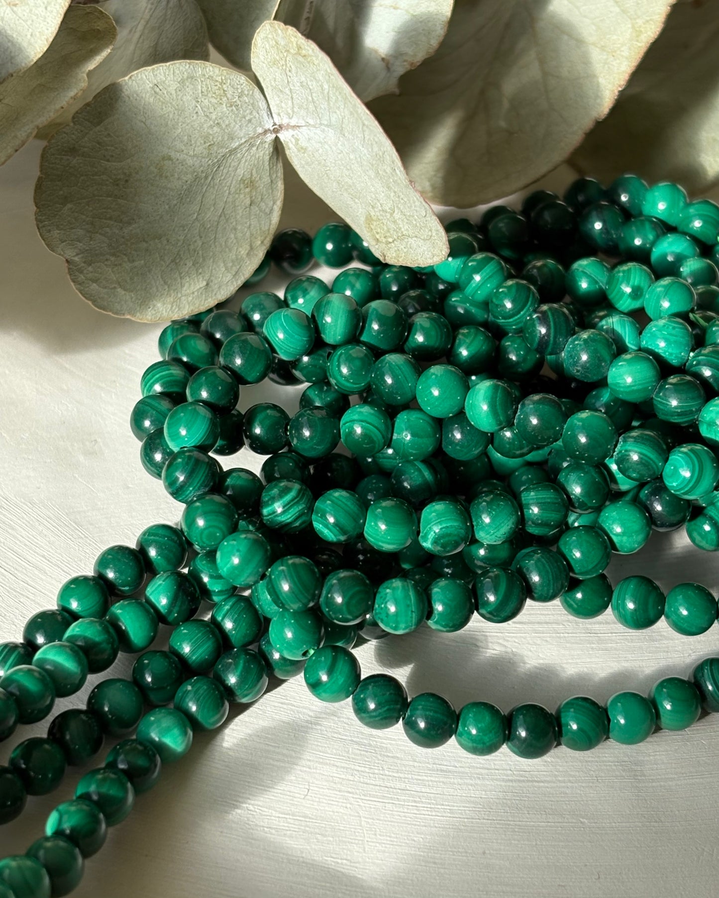 4.2mm Natural Malachite Gemstone Crystal Beads