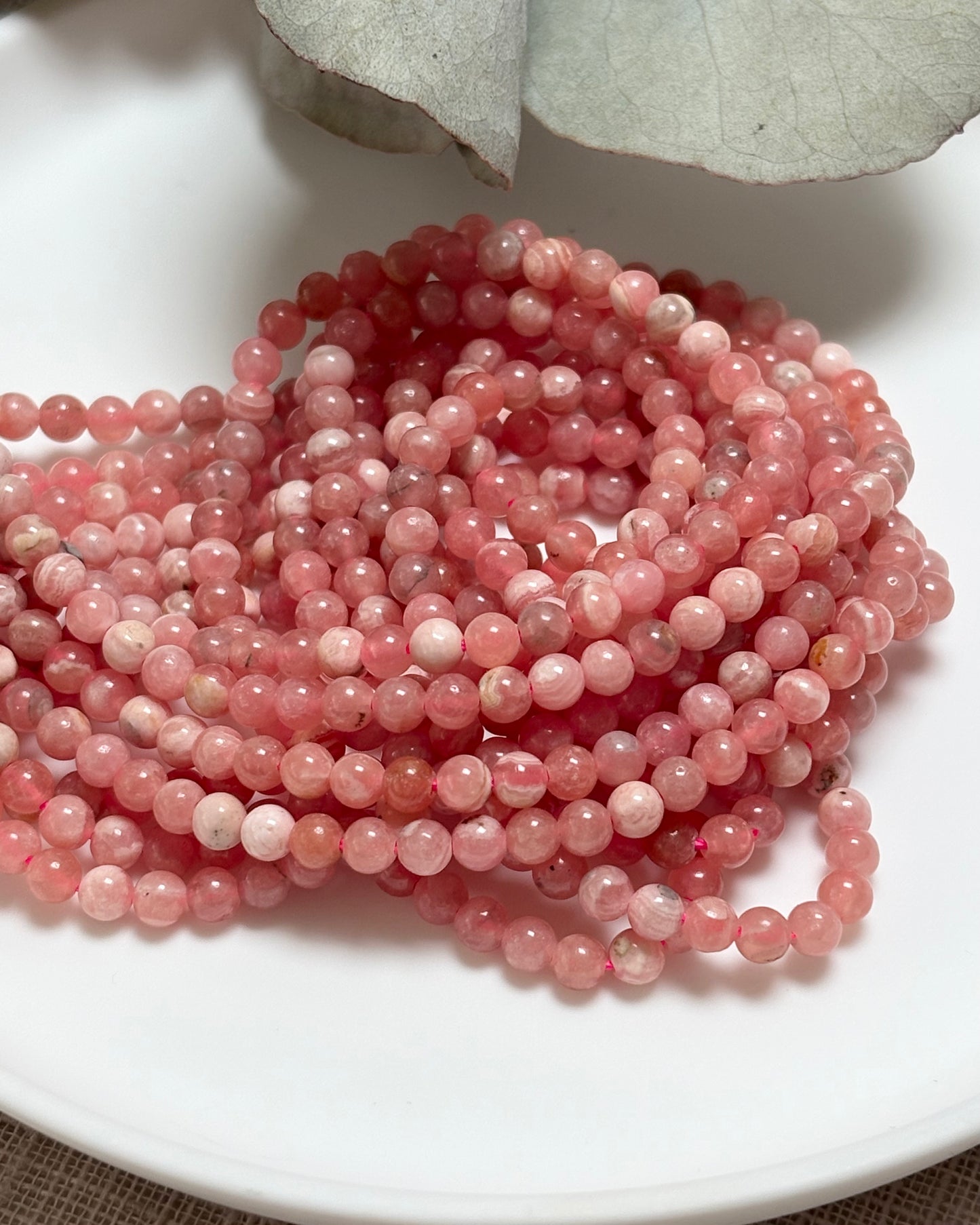 Rhodochrosite 3.5mm Natural Gemstone Crystal Beads
