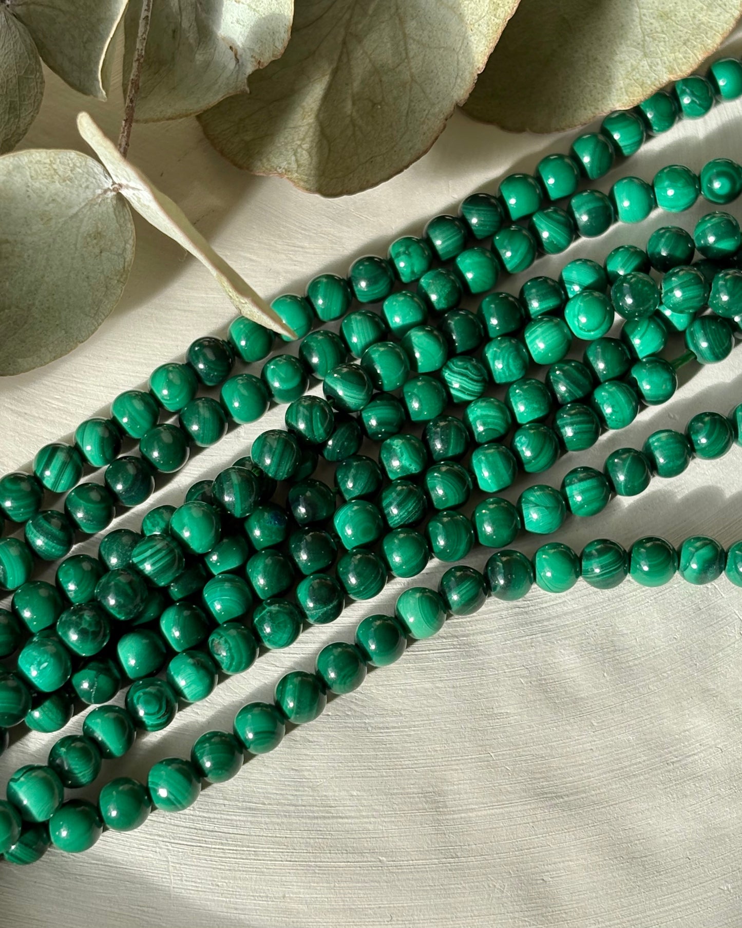 4.2mm Natural Malachite Gemstone Crystal Beads