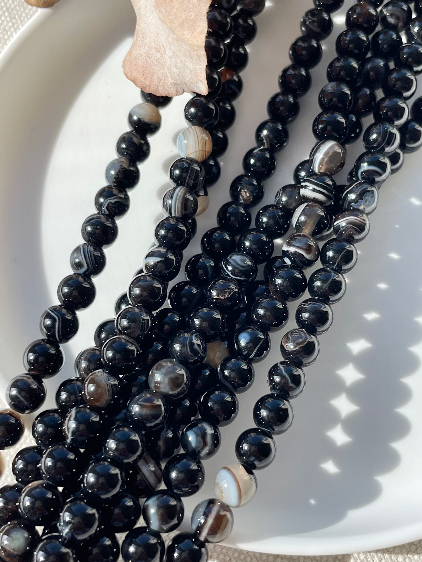 Black Agate 6mm Natural Gemstone Crystal Beads