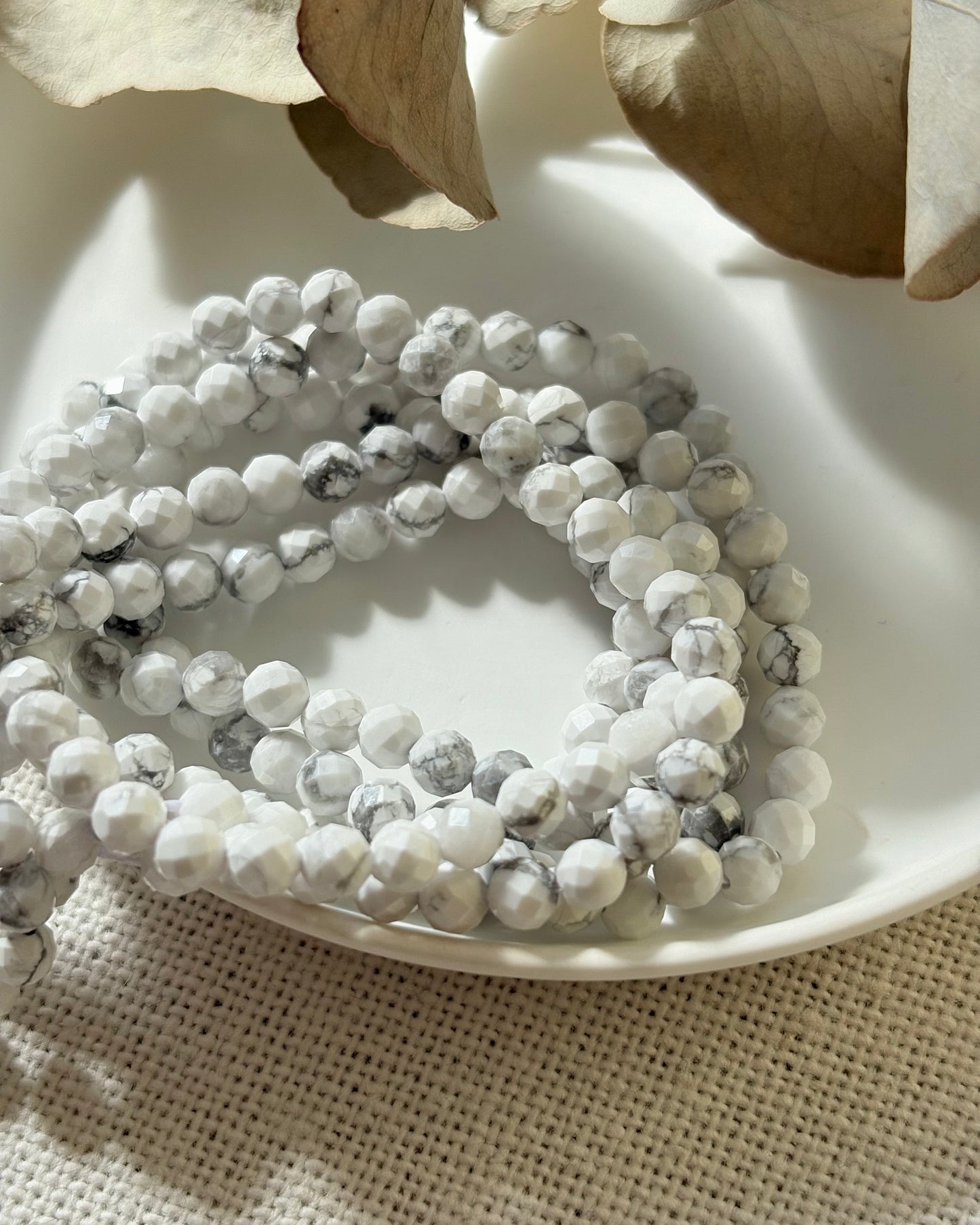 Howlite 4.3mm Natural Gemstone Crystal Beads