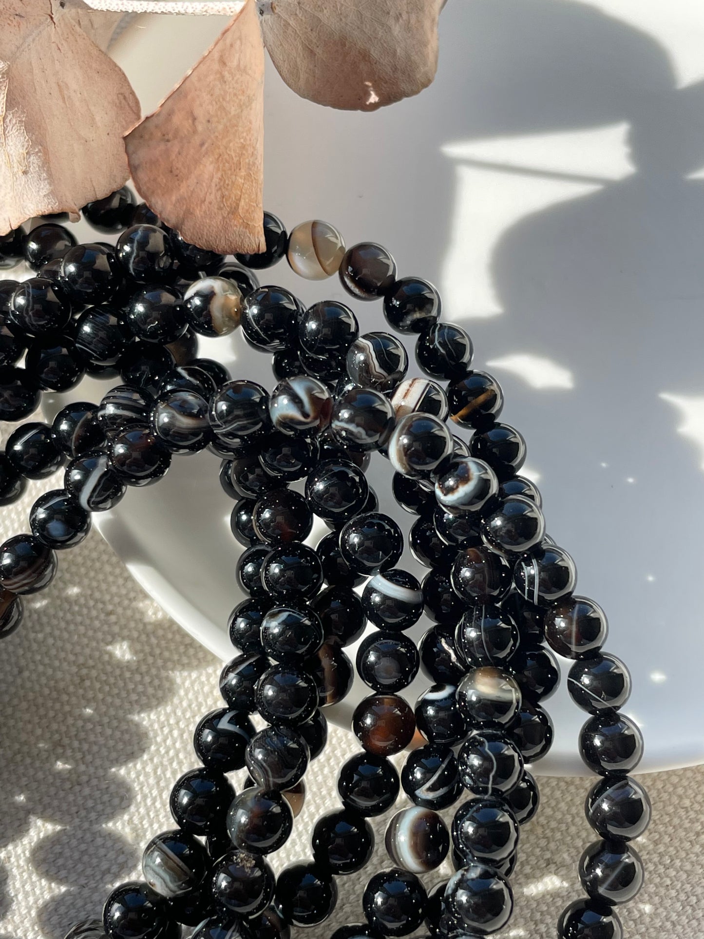 Black Agate 6mm Natural Gemstone Crystal Beads