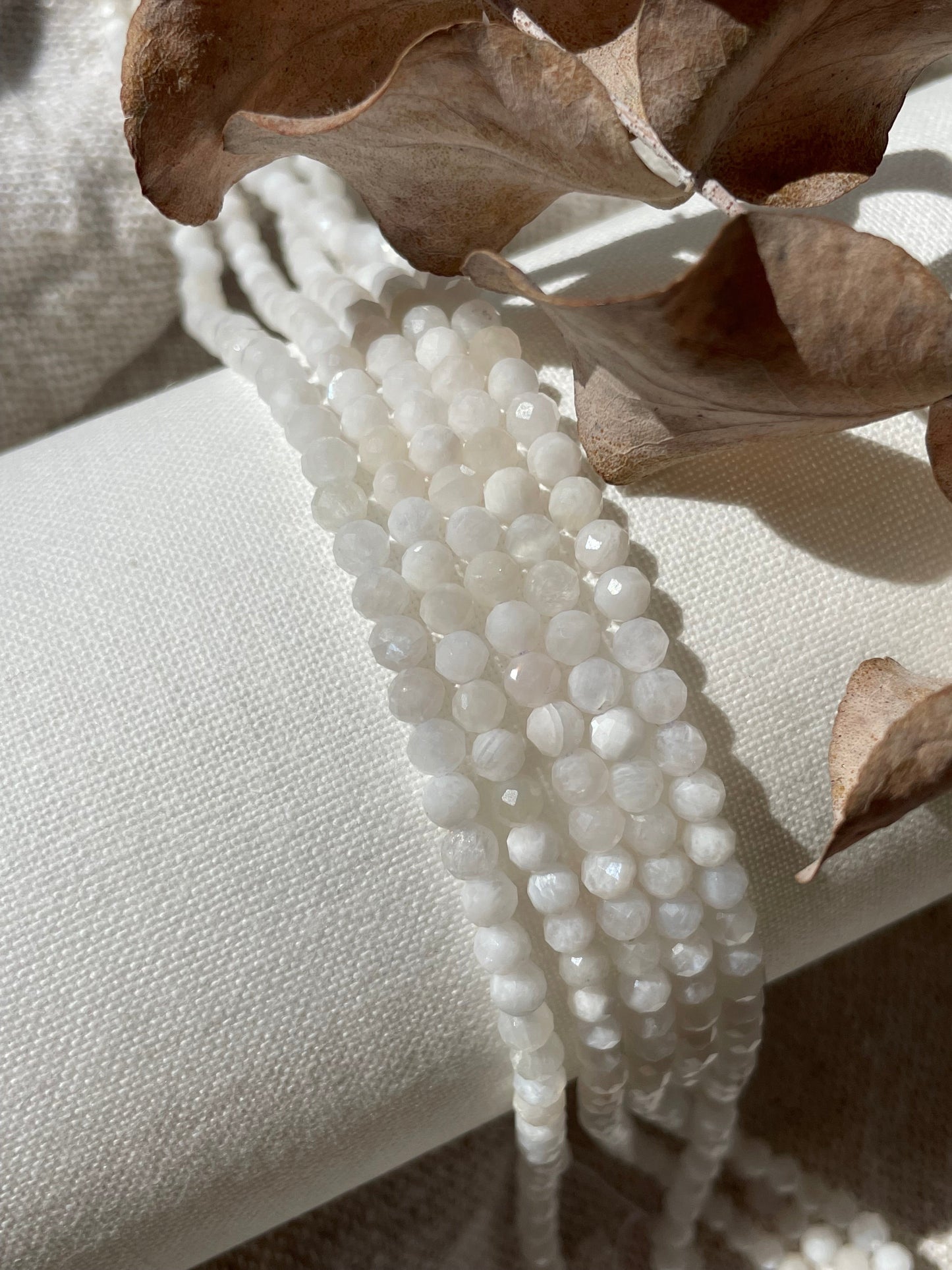 White Moonstone 4mm Natural Gemstone Crystal Beads