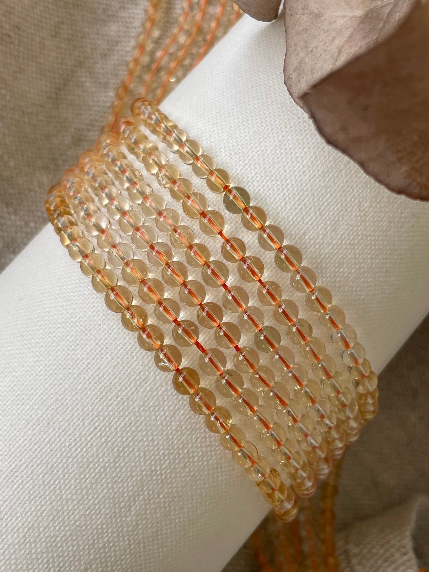 Light Citrine 4.5mm Natural Gemstone Crystal Beads