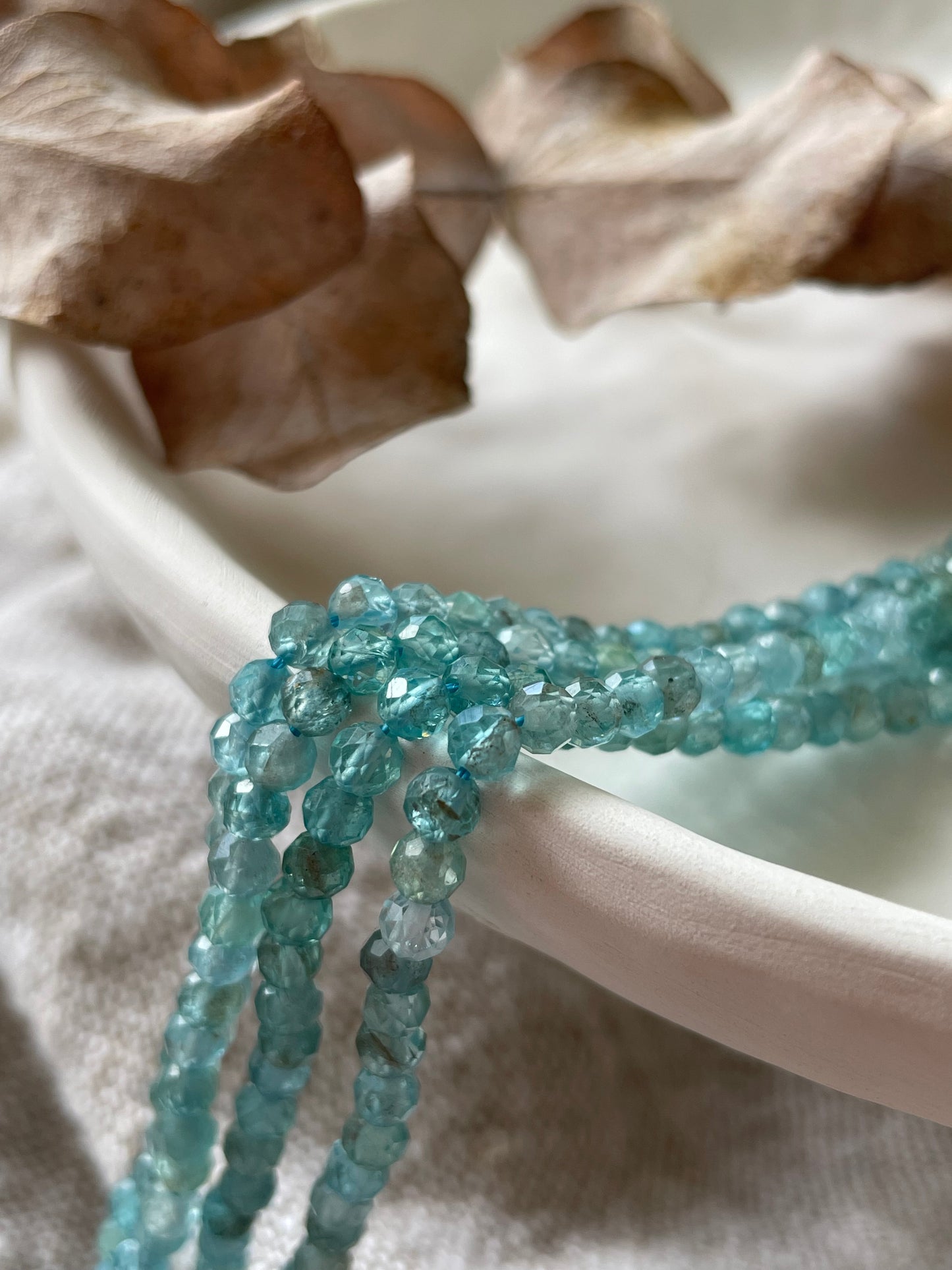 Light Blue Apatite 4.2mm Natural Gemstone Crystal Beads