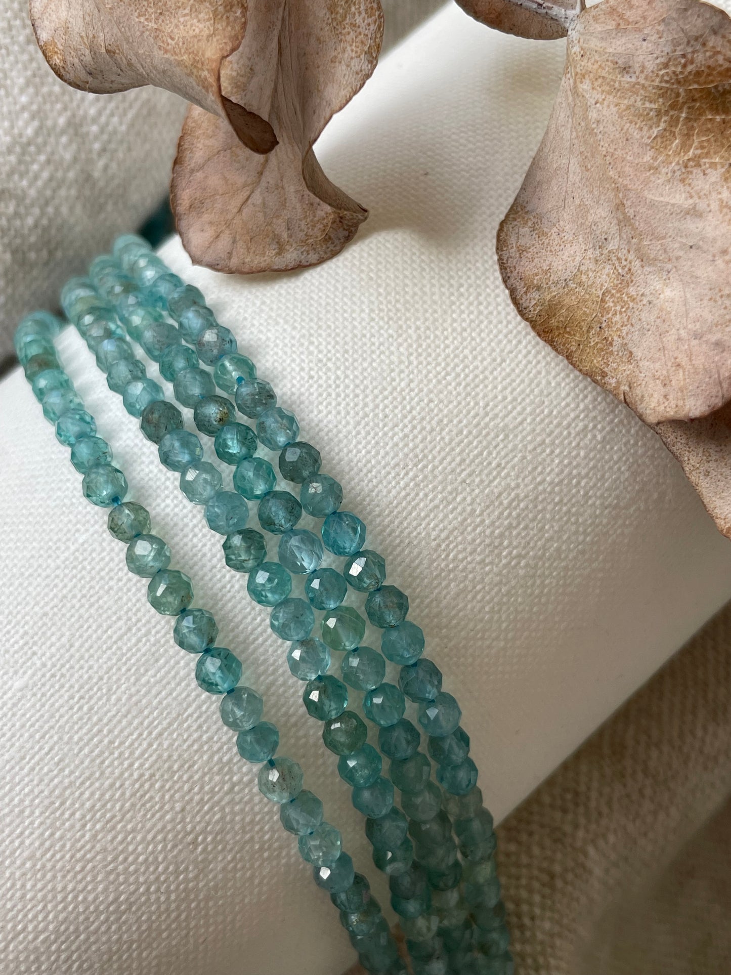 Light Blue Apatite 4.2mm Natural Gemstone Crystal Beads
