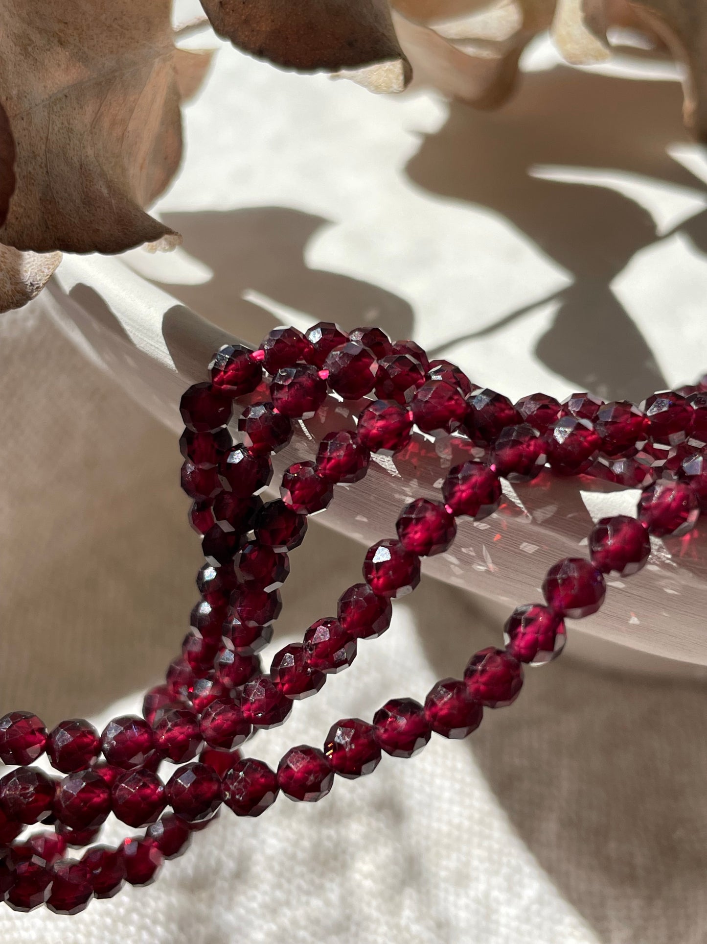 Red Garnet 4.1mm Natural Gemstone Crystal Beads